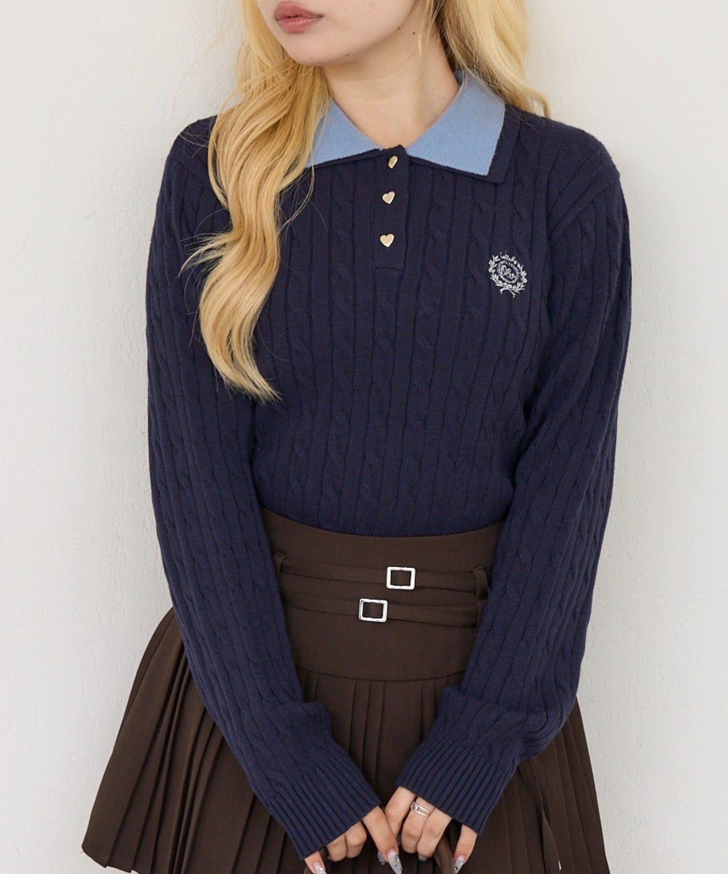 NICE CLAUP / OLIVE des OLIVE OUTLET(ナイスクラップ  / オリーブ デ オリーブ アウトレット) 【ANOTHER BRANCH】2枚衿ポロニット