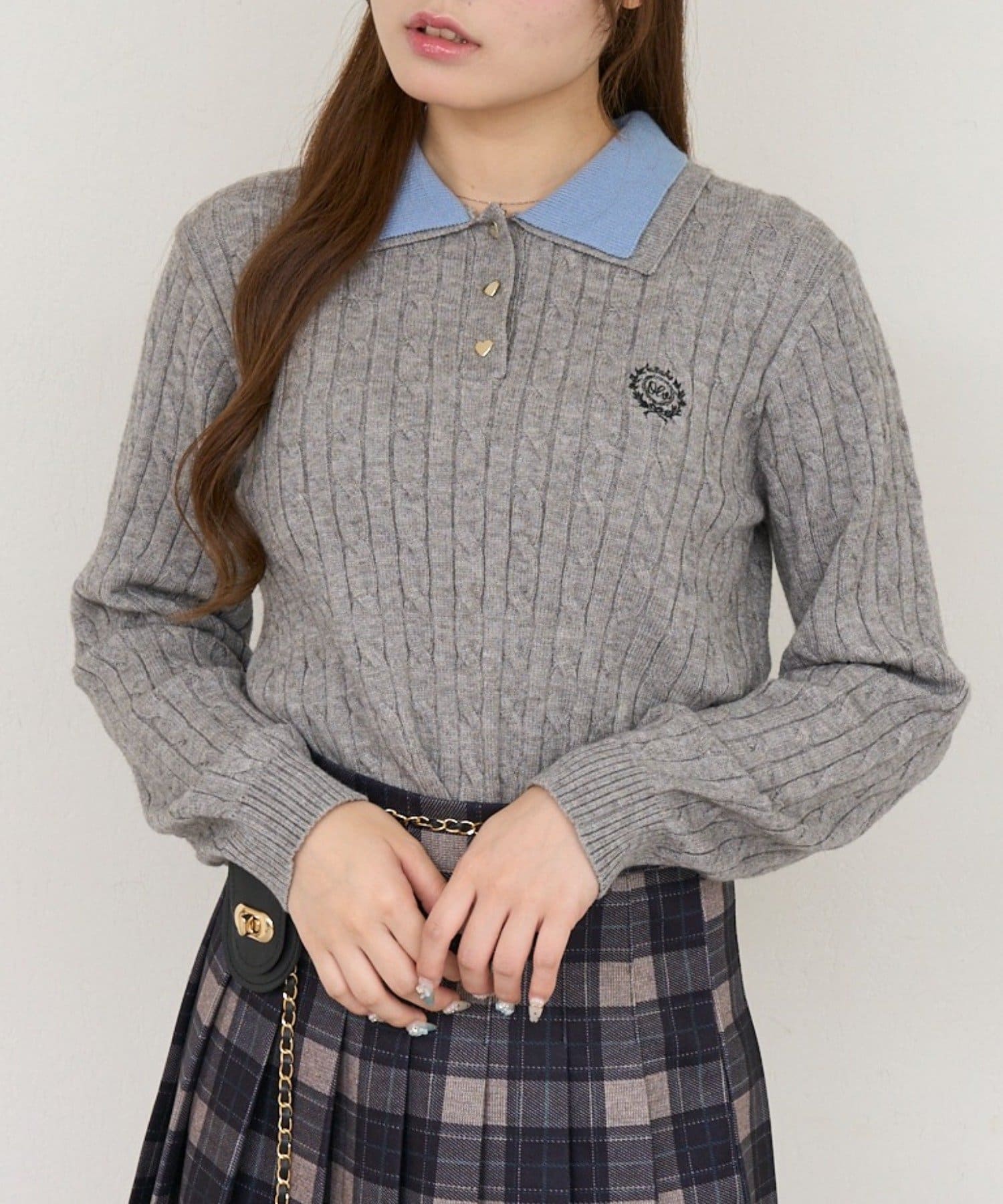 NICE CLAUP / OLIVE des OLIVE OUTLET(ナイスクラップ  / オリーブ デ オリーブ アウトレット) 【ANOTHER BRANCH】2枚衿ポロニット