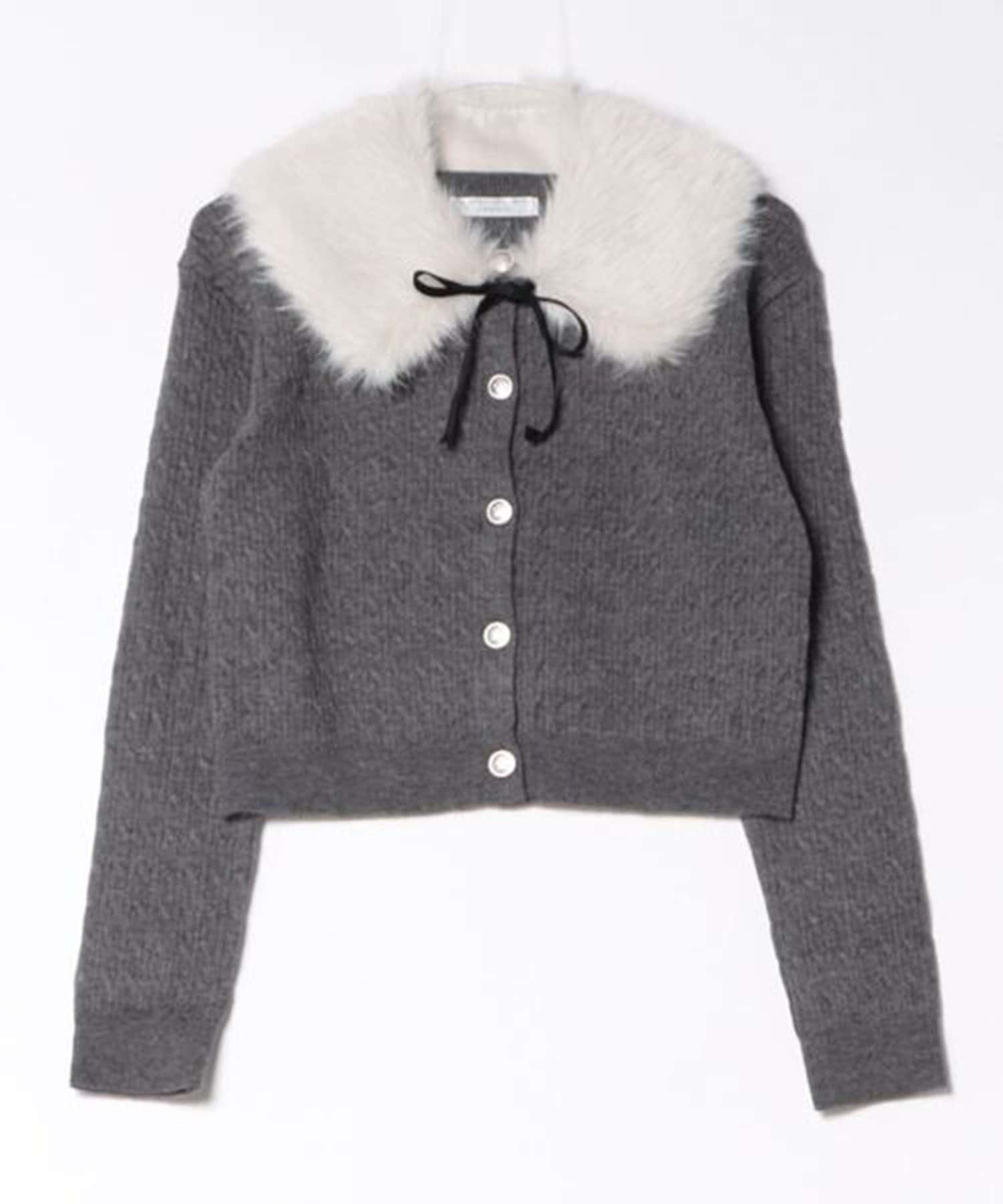 NICE CLAUP / OLIVE des OLIVE OUTLET(ナイスクラップ  / オリーブ デ オリーブ アウトレット) 【ANOTHER BRANCH】ティペット付金釦ケーブルカーディガン