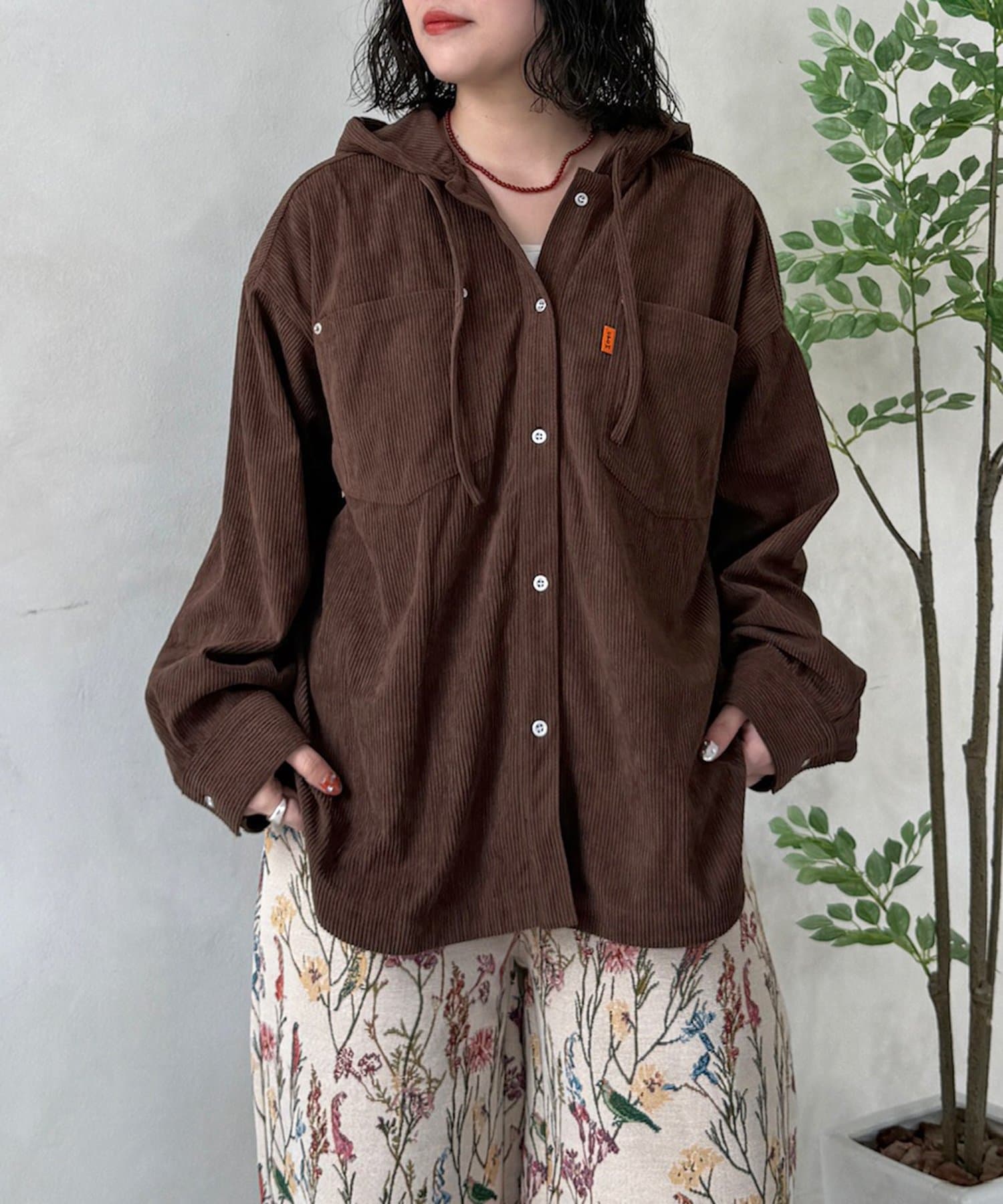 CPCM(シーピーシーエム) コーデュロイフードシャツ