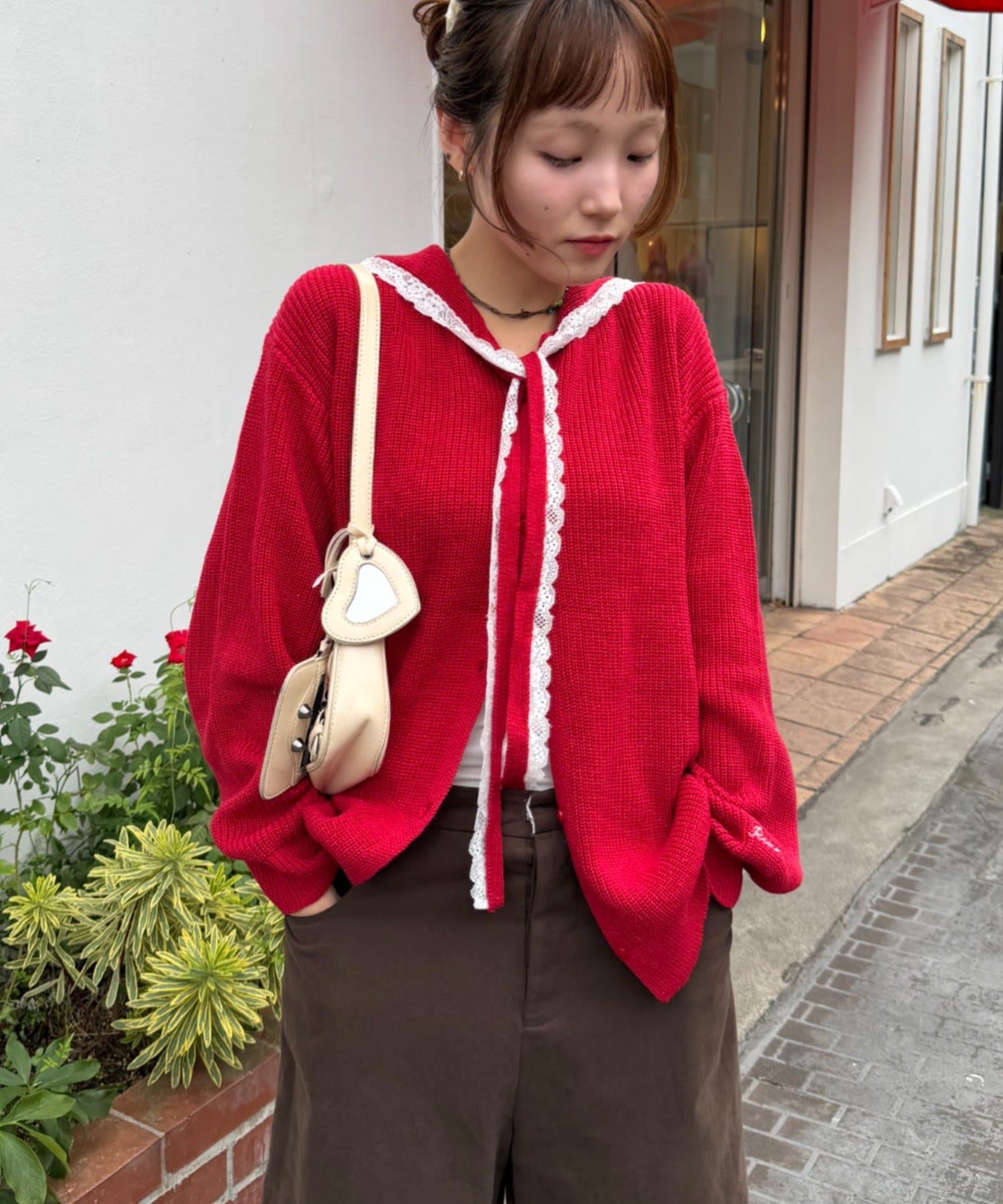 w closet(ダブルクローゼット) セーラーカラーニット
