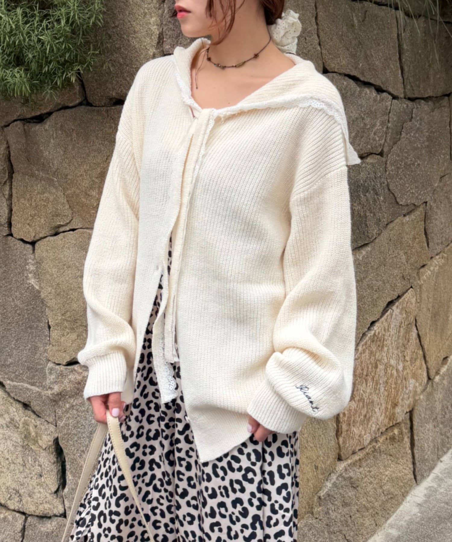 w closet(ダブルクローゼット) セーラーカラーニット