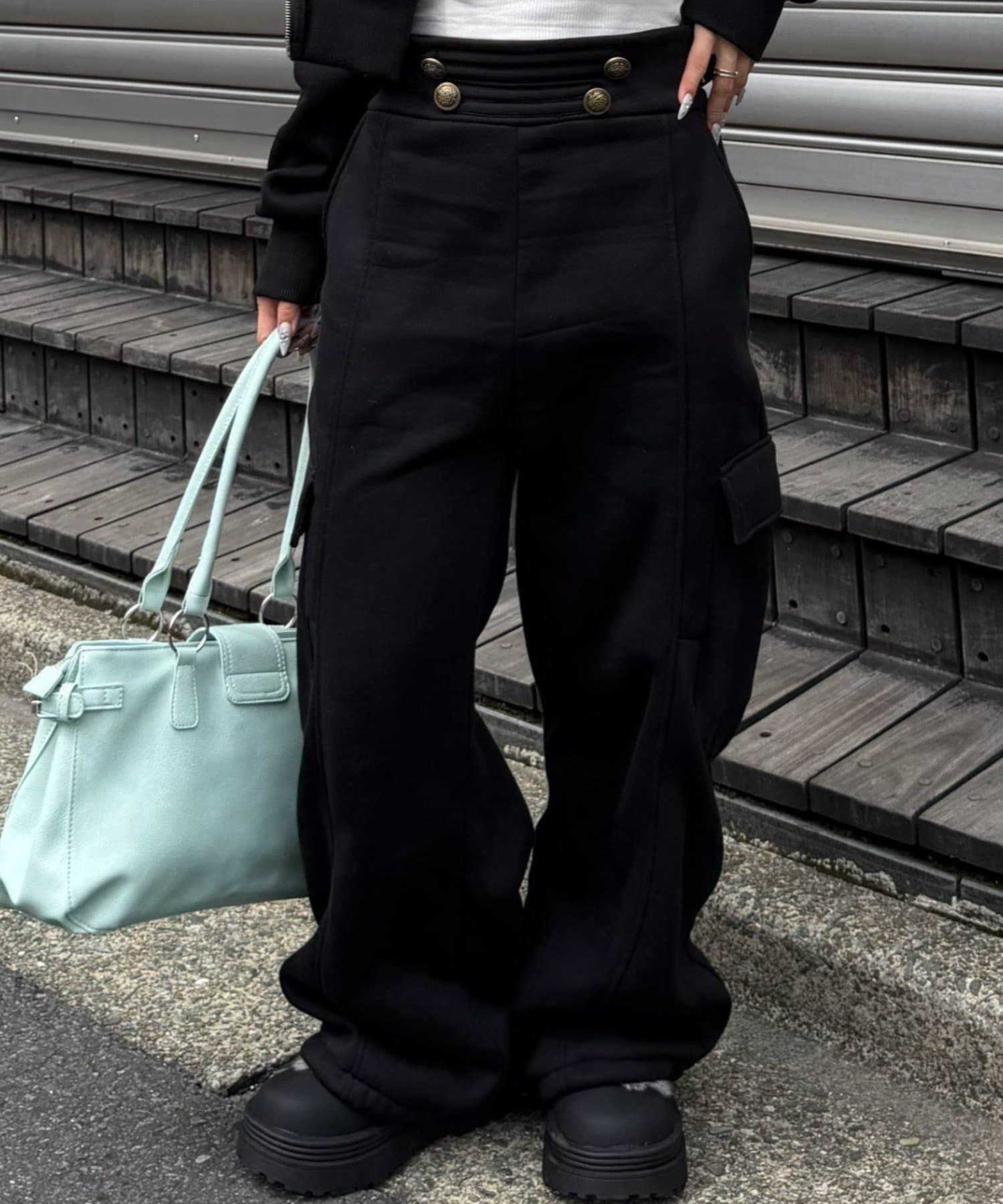 NICE CLAUP / OLIVE des OLIVE OUTLET(ナイスクラップ  / オリーブ デ オリーブ アウトレット) 【continuer】セットアップ可能ナポレオン風スウェットパンツ