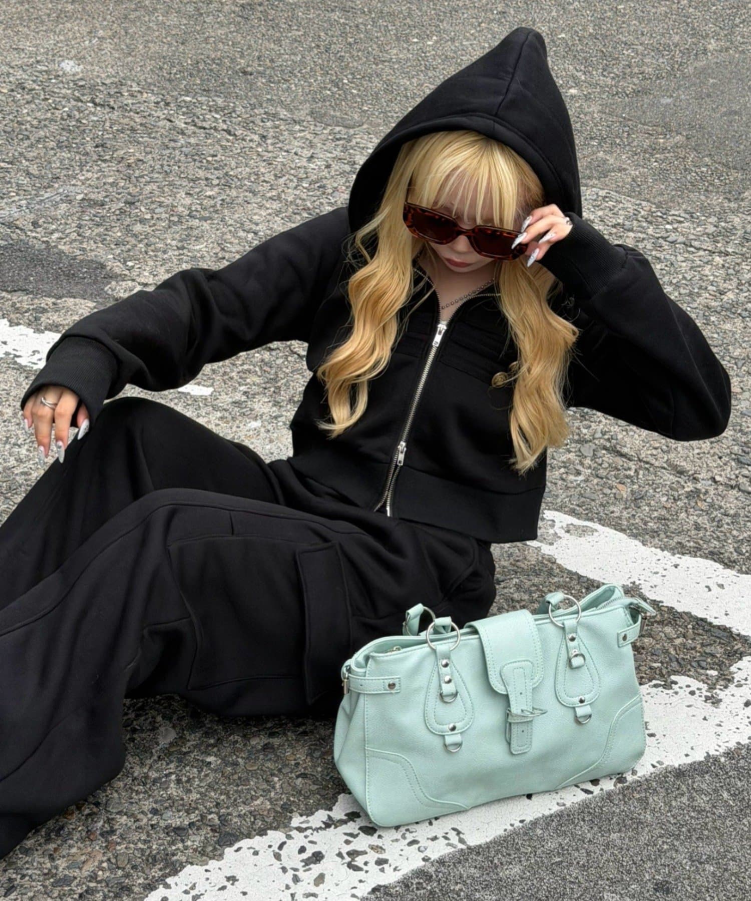 NICE CLAUP / OLIVE des OLIVE OUTLET(ナイスクラップ  / オリーブ デ オリーブ アウトレット) 【continuer】セットアップ可能ナポレオン風スウェットパンツ