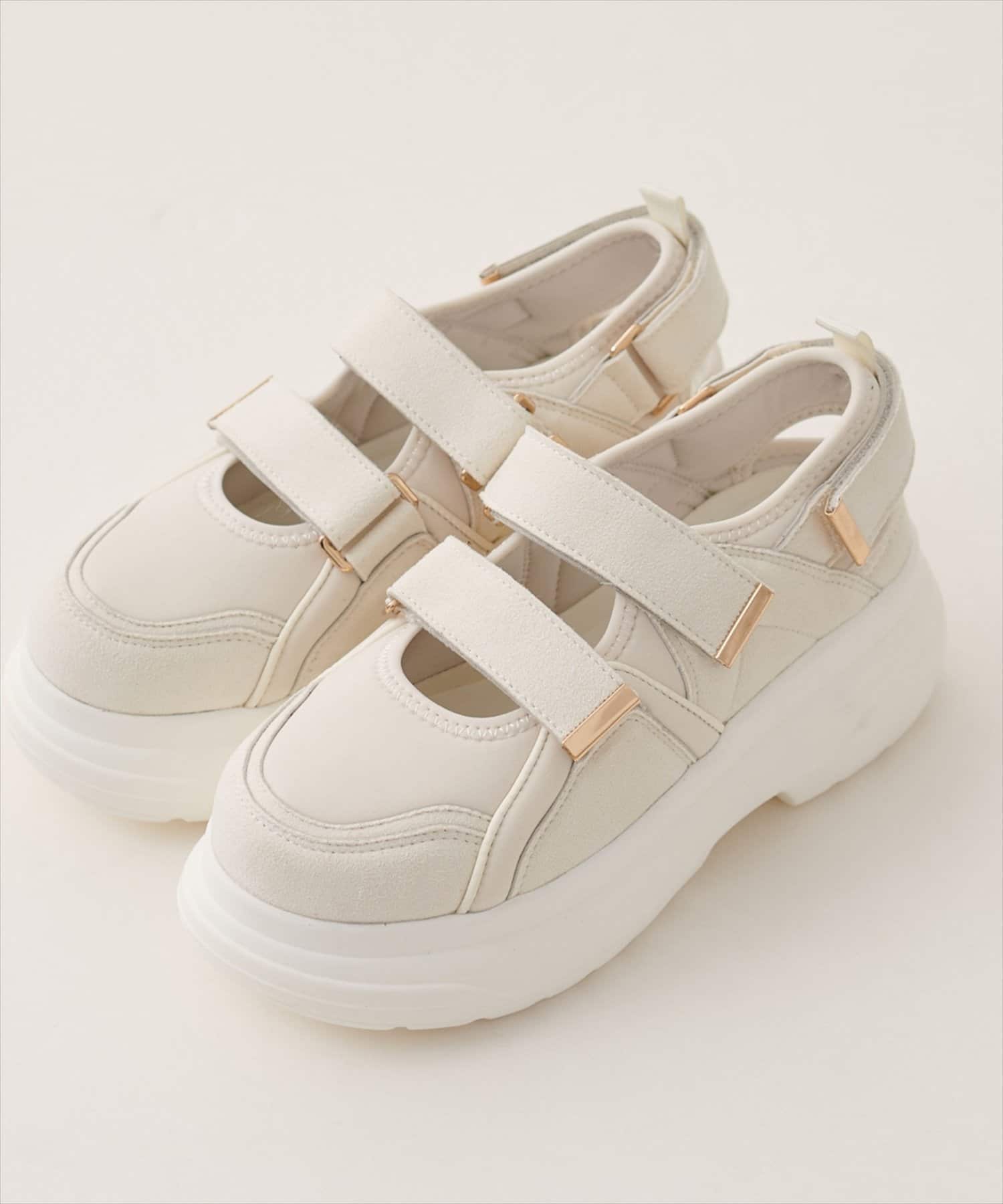 natural couture(ナチュラルクチュール) 厚底スエードスニーカーサンダル