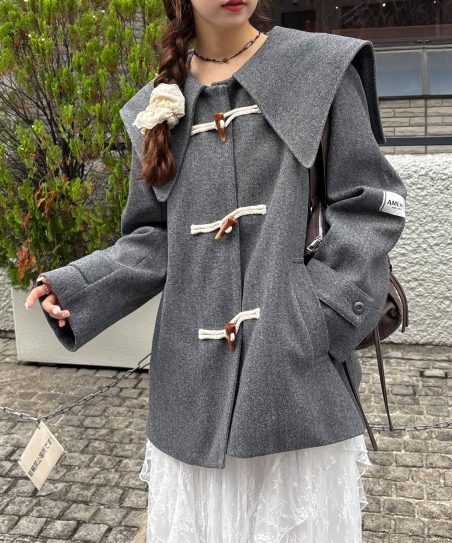 w closet(ダブルクローゼット) BIGカラーダッフルコート