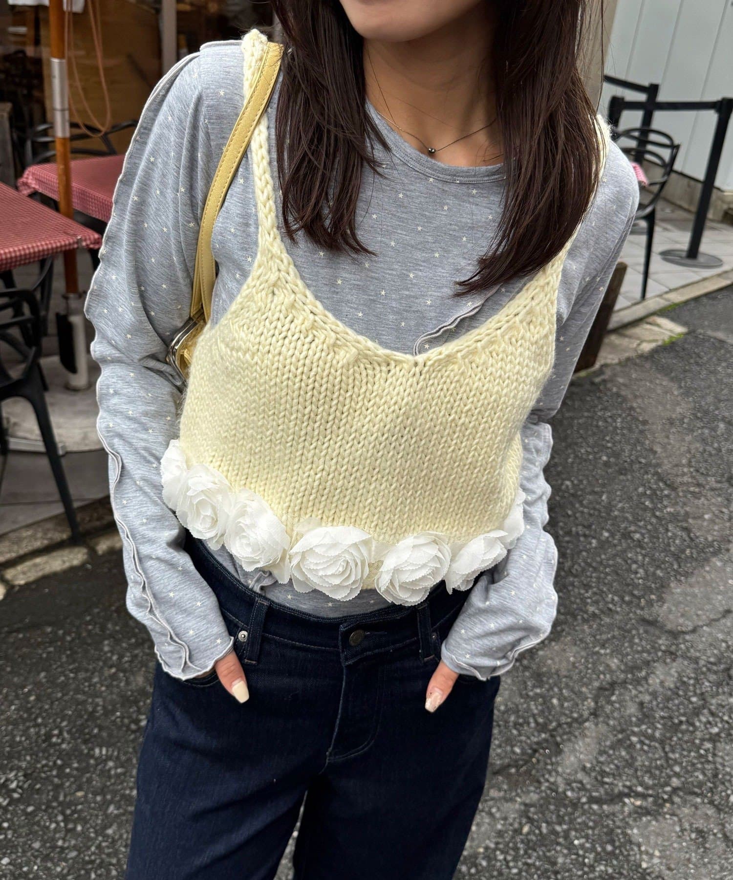 CIAOPANIC(チャオパニック) ローズヘムニットビスチェ