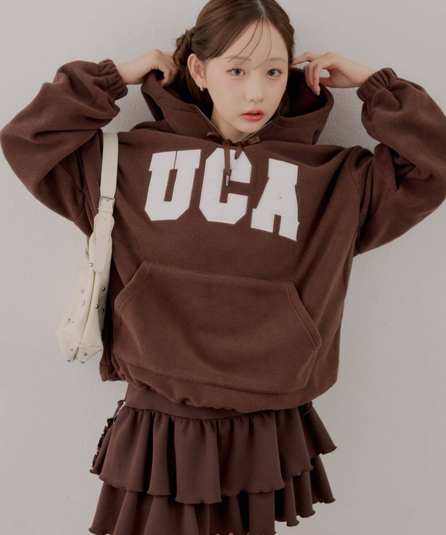 NICE CLAUP / OLIVE des OLIVE OUTLET(ナイスクラップ  / オリーブ デ オリーブ アウトレット) 【continuer】ロゴフリースパーカー