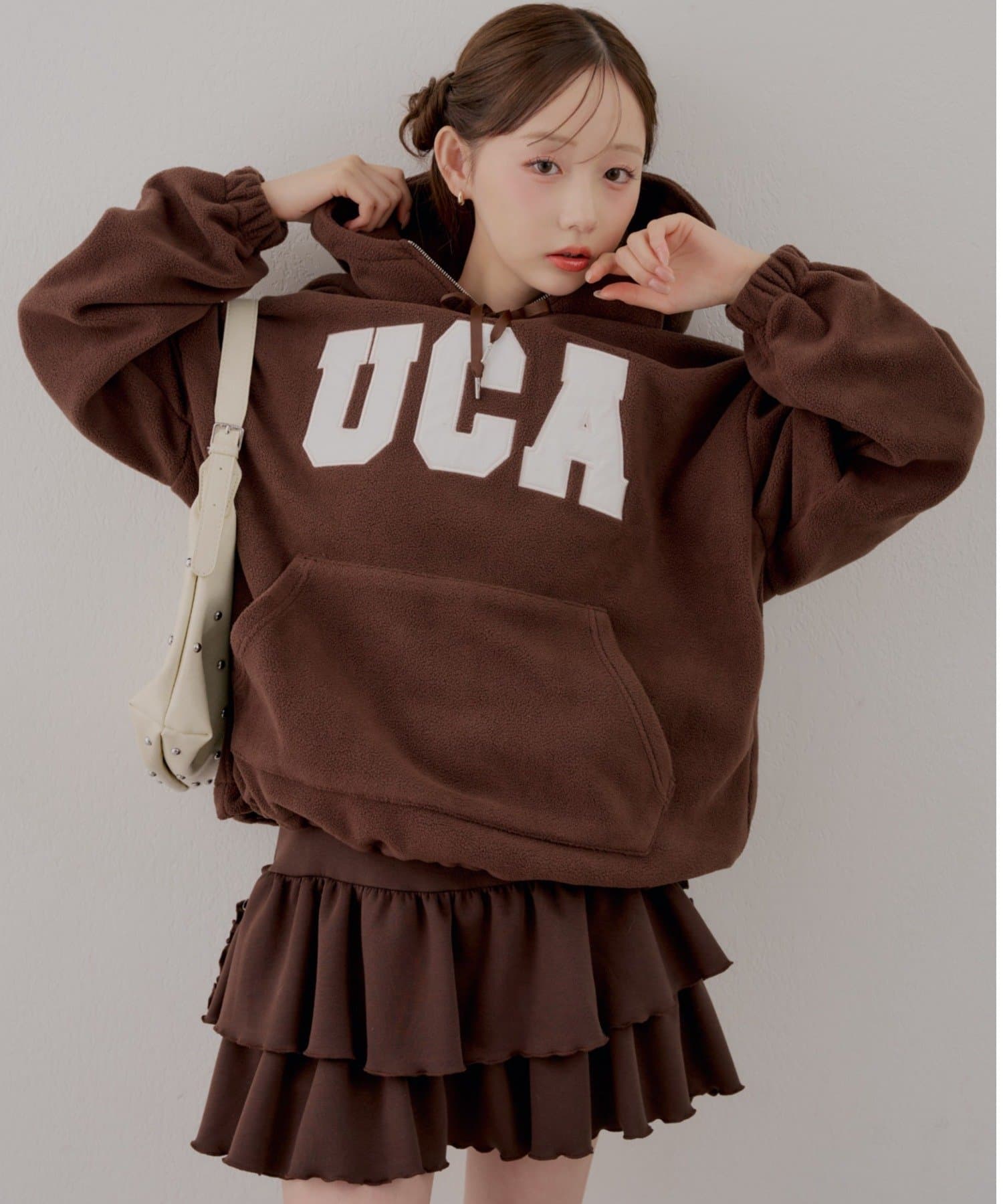NICE CLAUP / OLIVE des OLIVE OUTLET(ナイスクラップ  / オリーブ デ オリーブ アウトレット) 【continuer】ロゴフリースパーカー