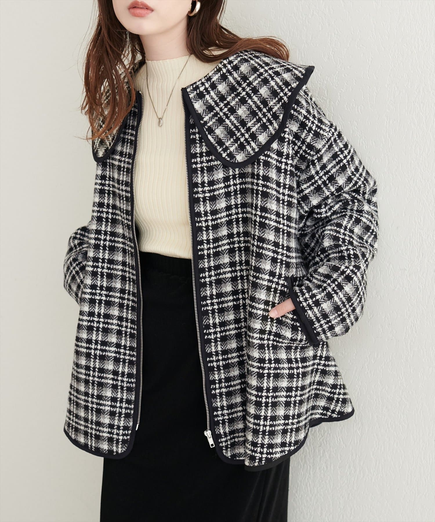 natural couture(ナチュラルクチュール) ビックカラーショートコート