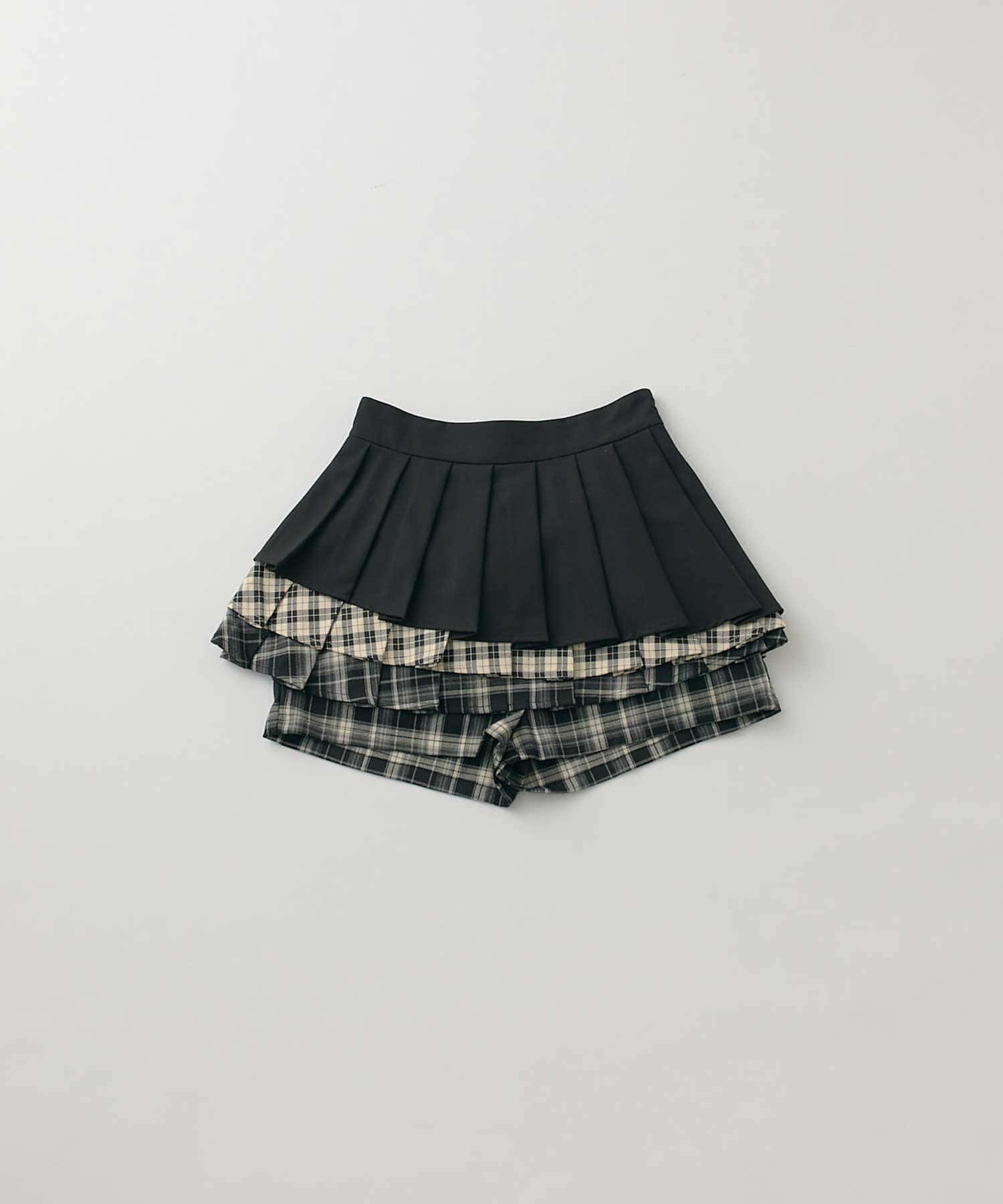 Belle Charme(ベルシャルム) Mix Check Pleats Skirt