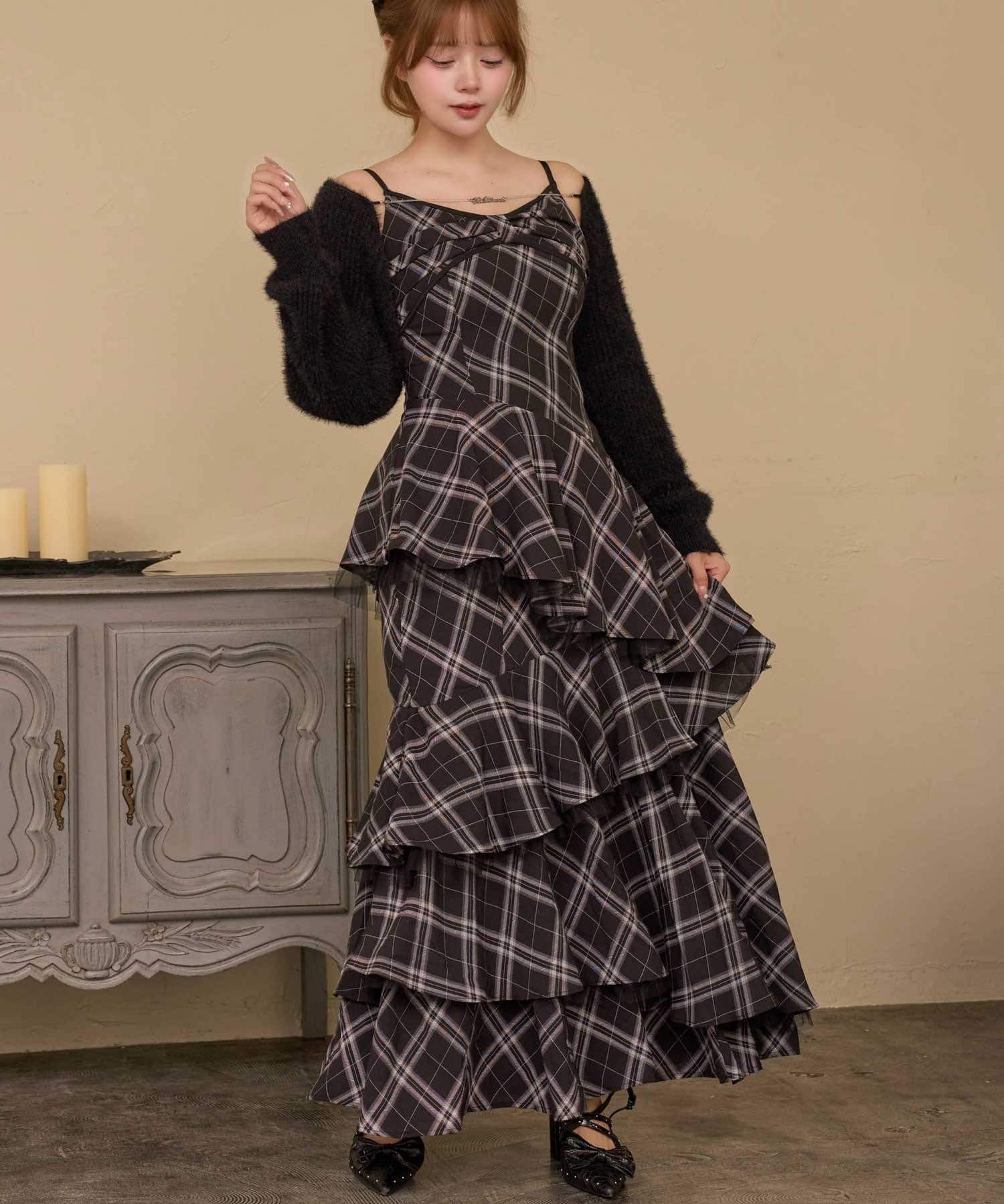 Belle Charme(ベルシャルム) Layered Frill Cami Onepiece
