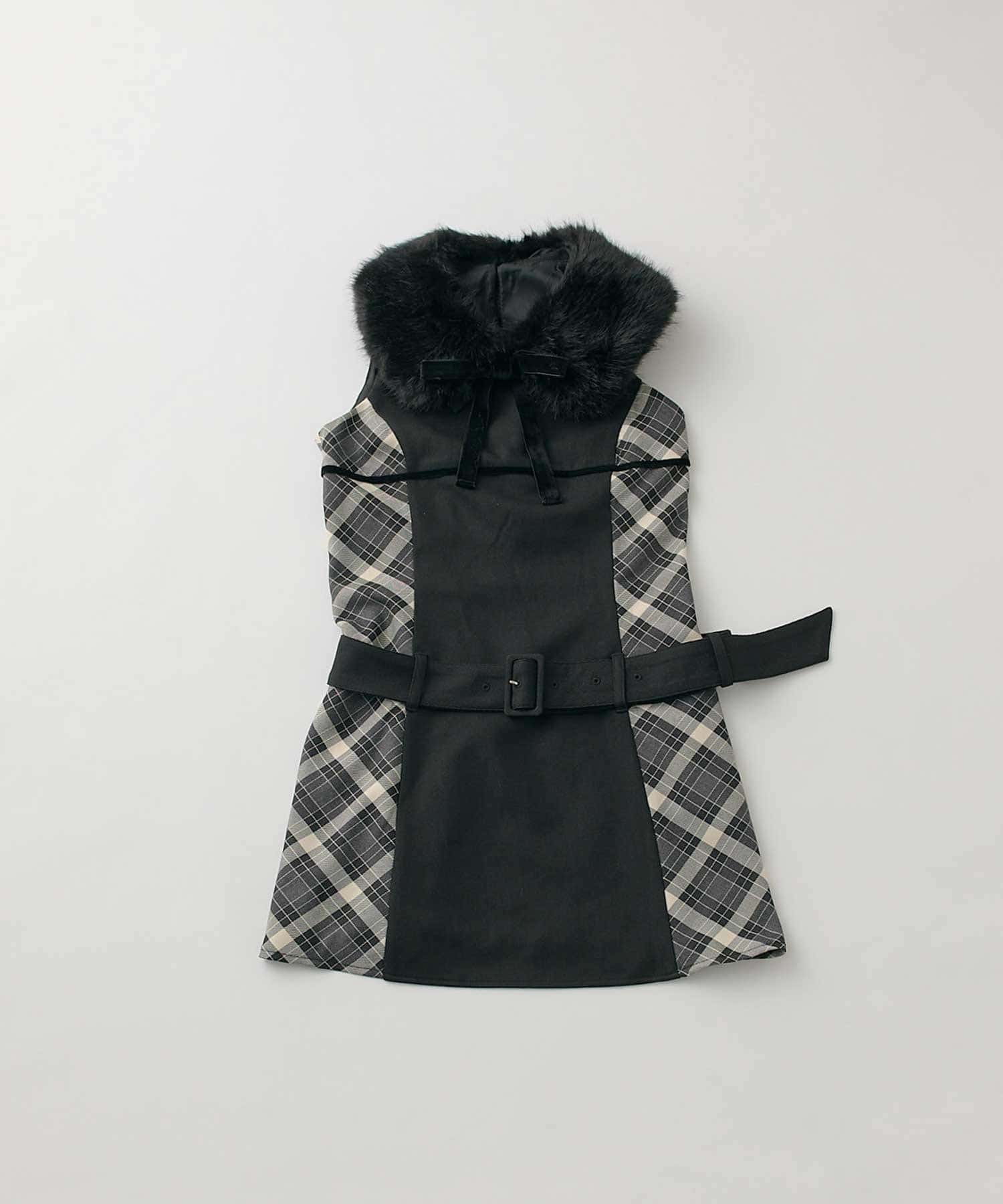 Belle Charme(ベルシャルム) Ribbon Fur Collar Onepiece