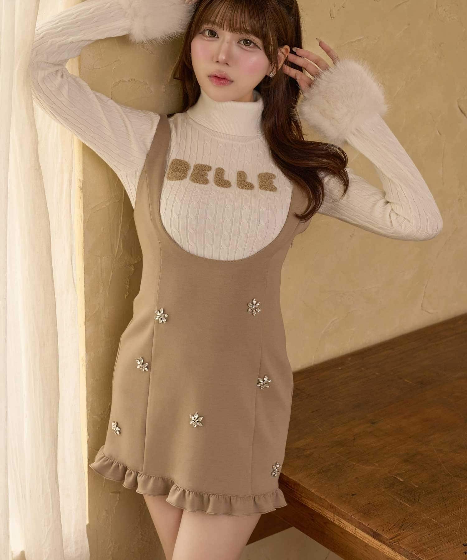 Belle Charme(ベルシャルム) Flower Bijou Jumper Skirt