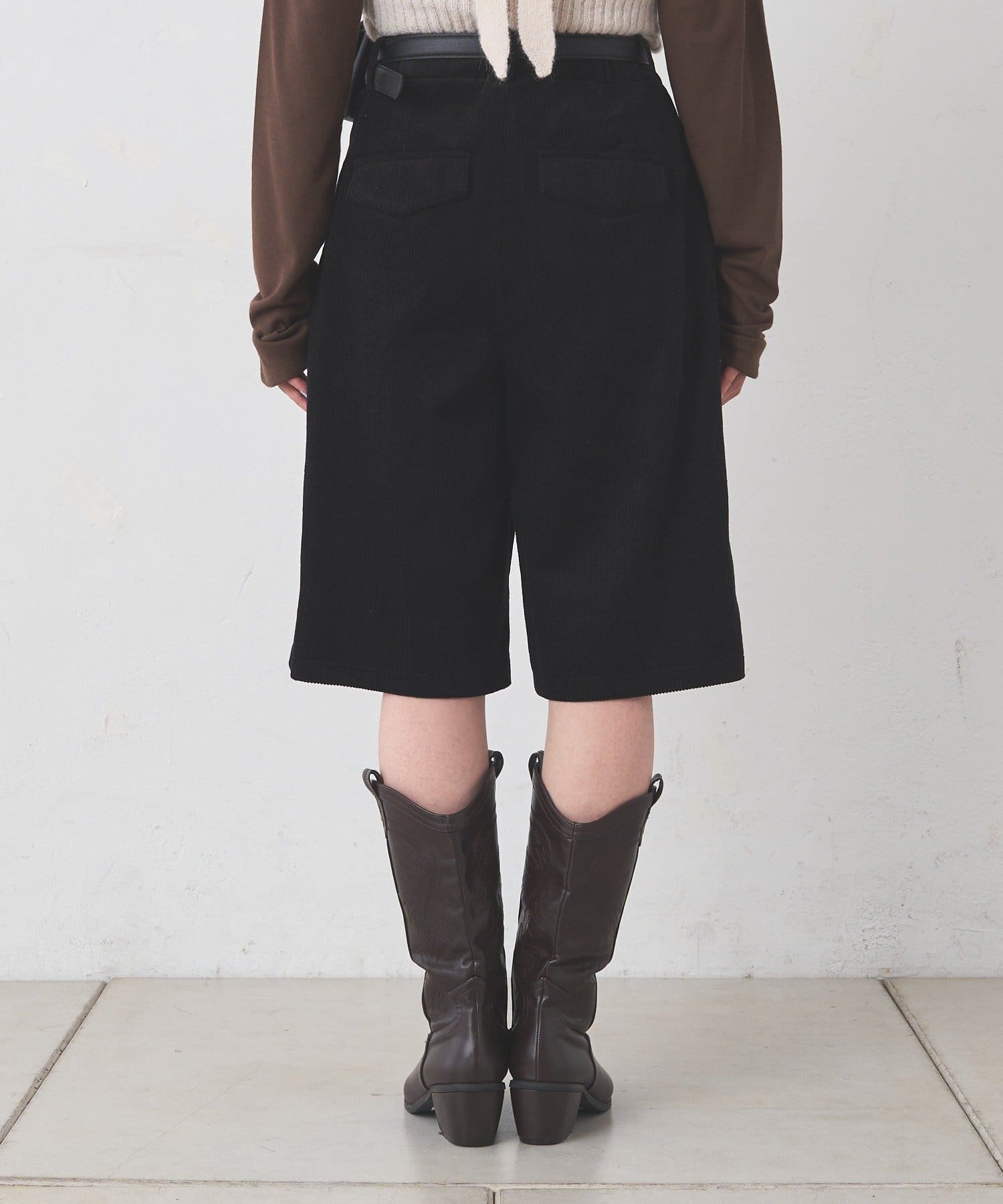 OUTLET(アウトレット) 【Kastane】ポーチベルト付きコーデュロイバミューダパンツ