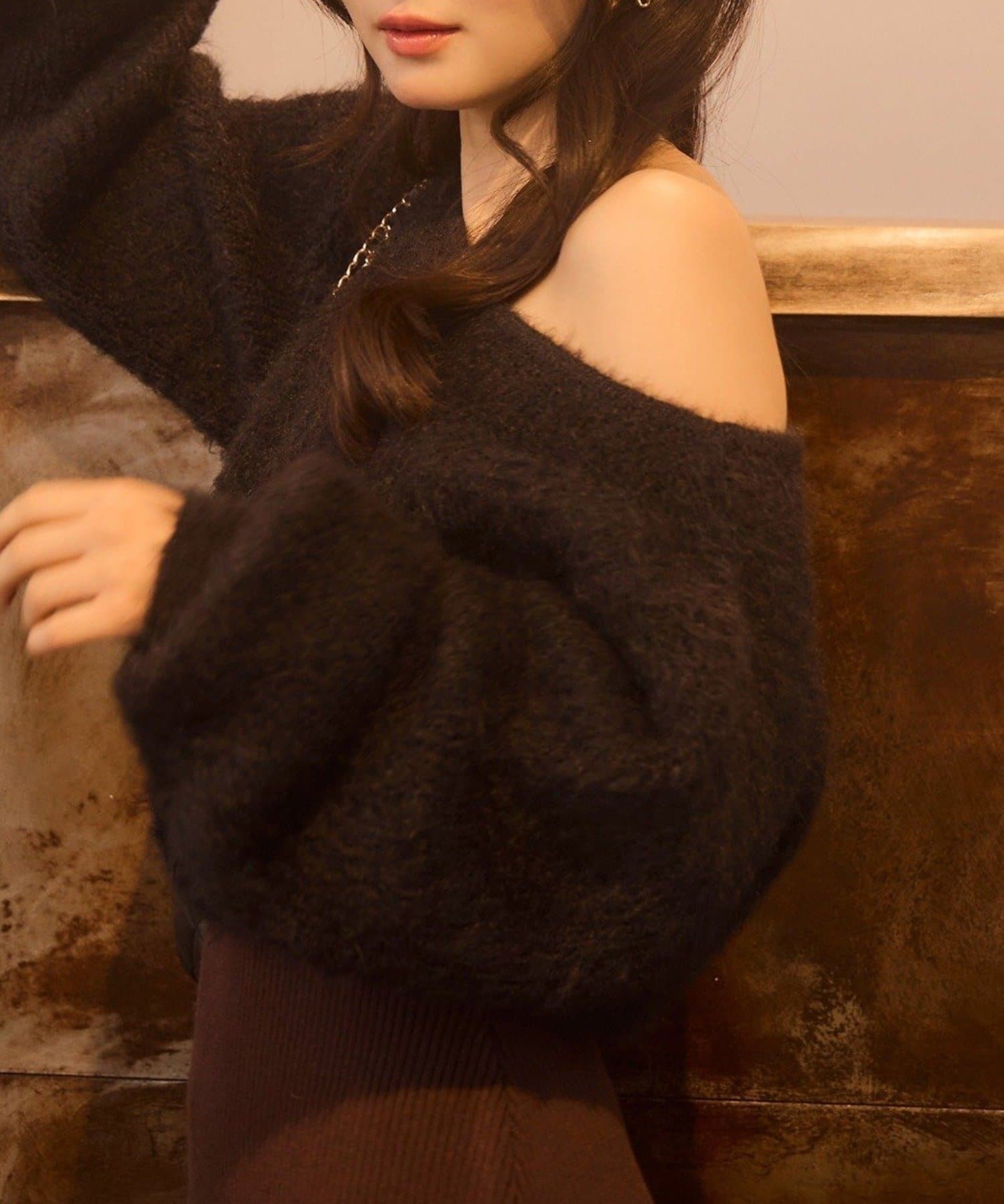 NICE CLAUP / OLIVE des OLIVE OUTLET(ナイスクラップ  / オリーブ デ オリーブ アウトレット) 【Seemi.】切り替えニットワンピ