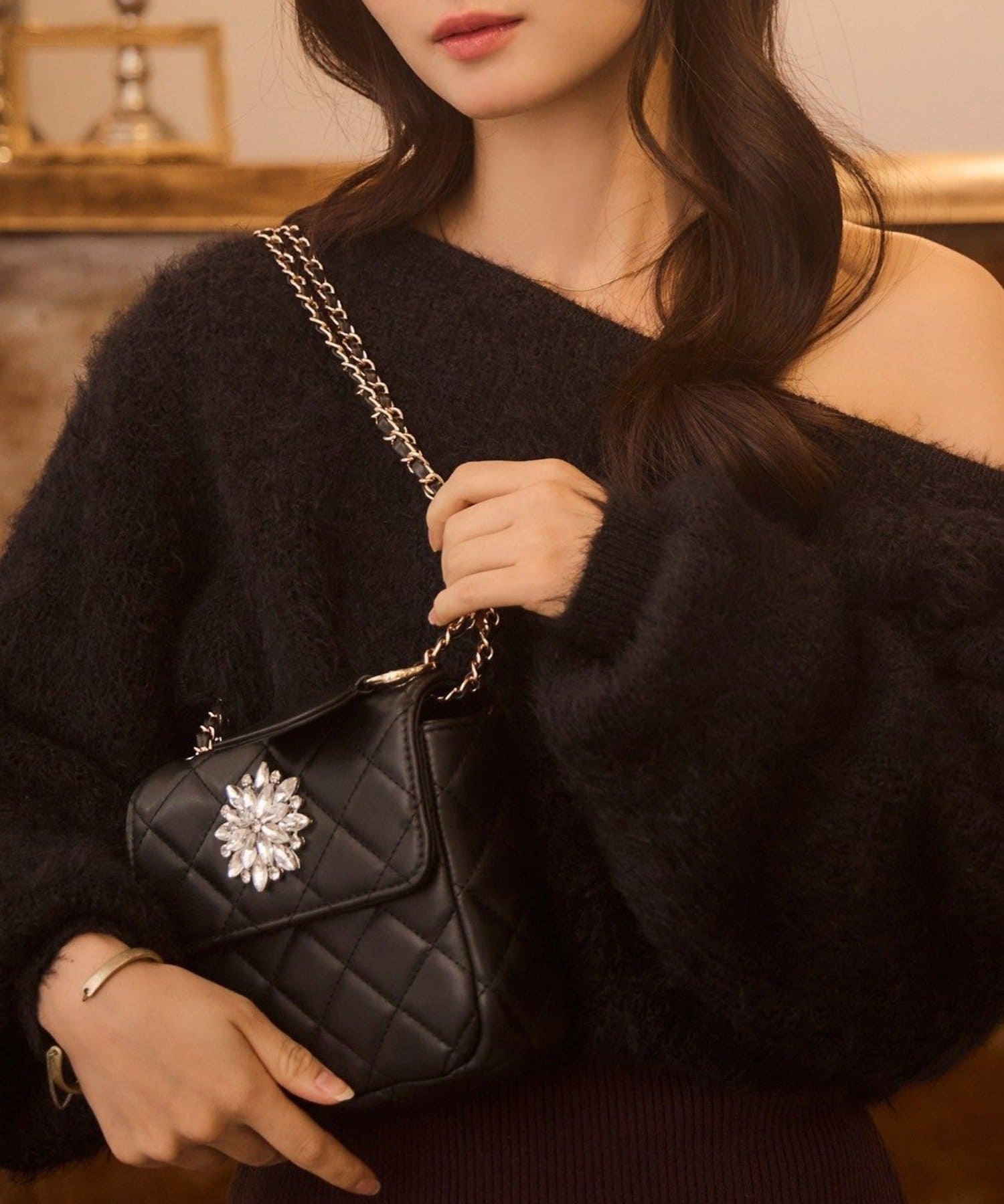 NICE CLAUP / OLIVE des OLIVE OUTLET(ナイスクラップ  / オリーブ デ オリーブ アウトレット) 【Seemi.】切り替えニットワンピ