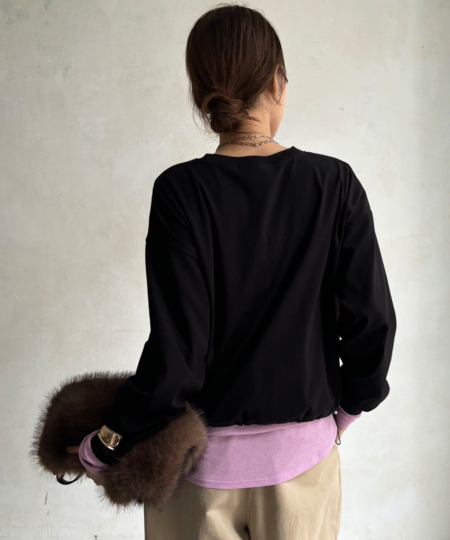 DOUDOU(ドゥドゥ) 【WEB限定】ウエストドロストラバープリントTEE