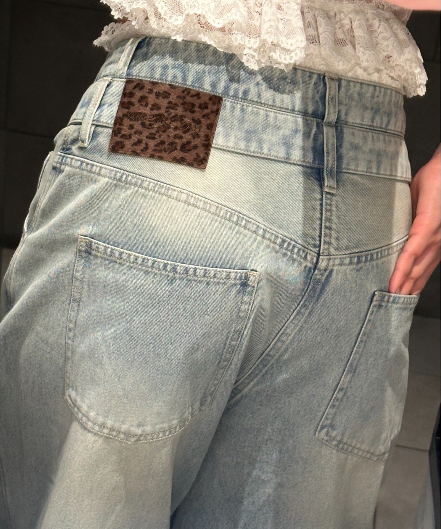 RAY CASSIN(レイカズン) 【S / Mサイズ展開】ダブルウエストバレルデニムパンツ