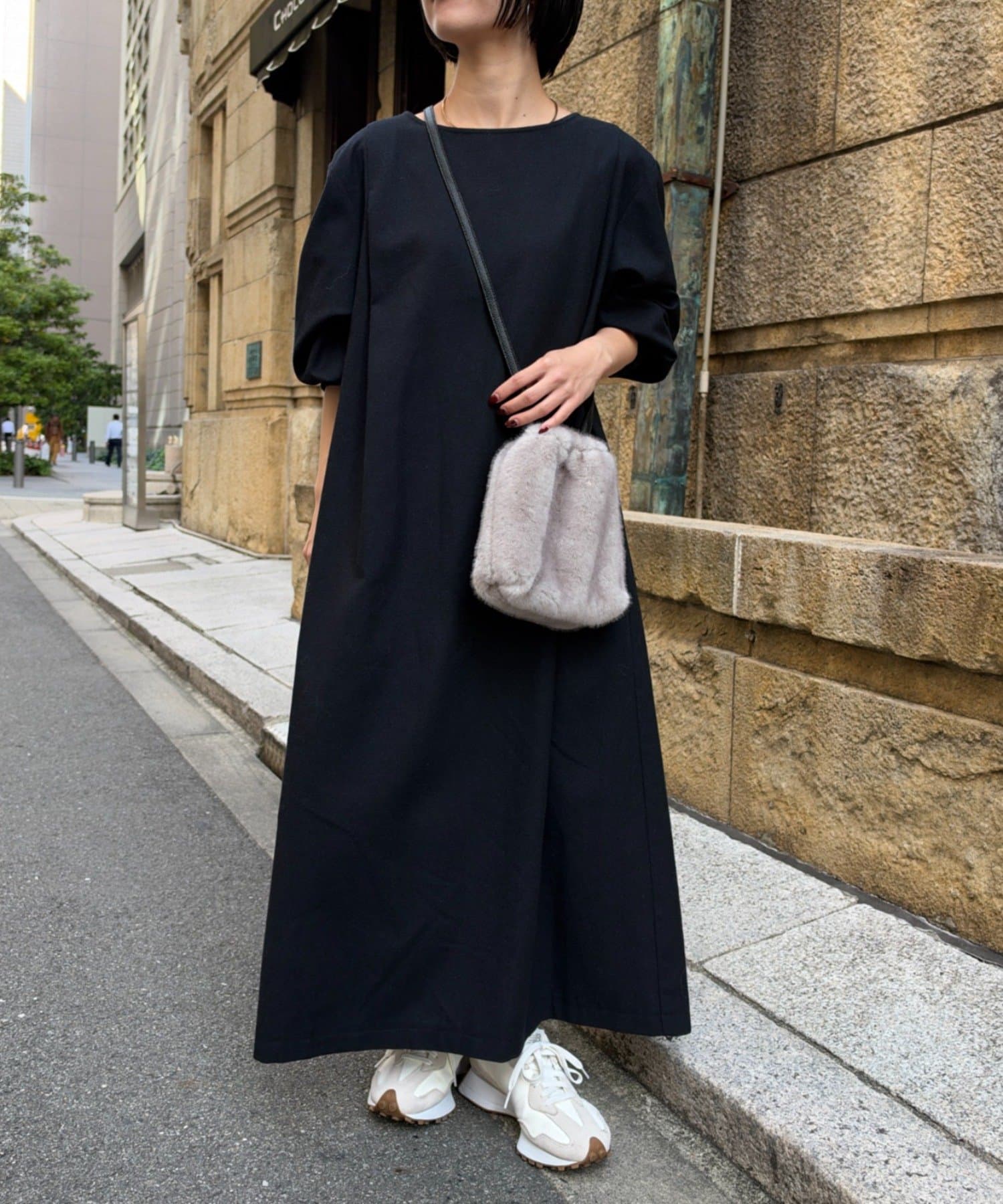 Jena　espace merveilleux(ジェナ　エスパスメルヴェイユ) 起毛バックジップワンピース