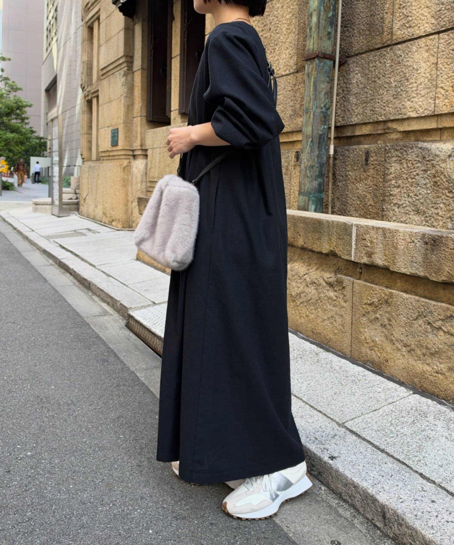 Jena　espace merveilleux(ジェナ　エスパスメルヴェイユ) 起毛バックジップワンピース