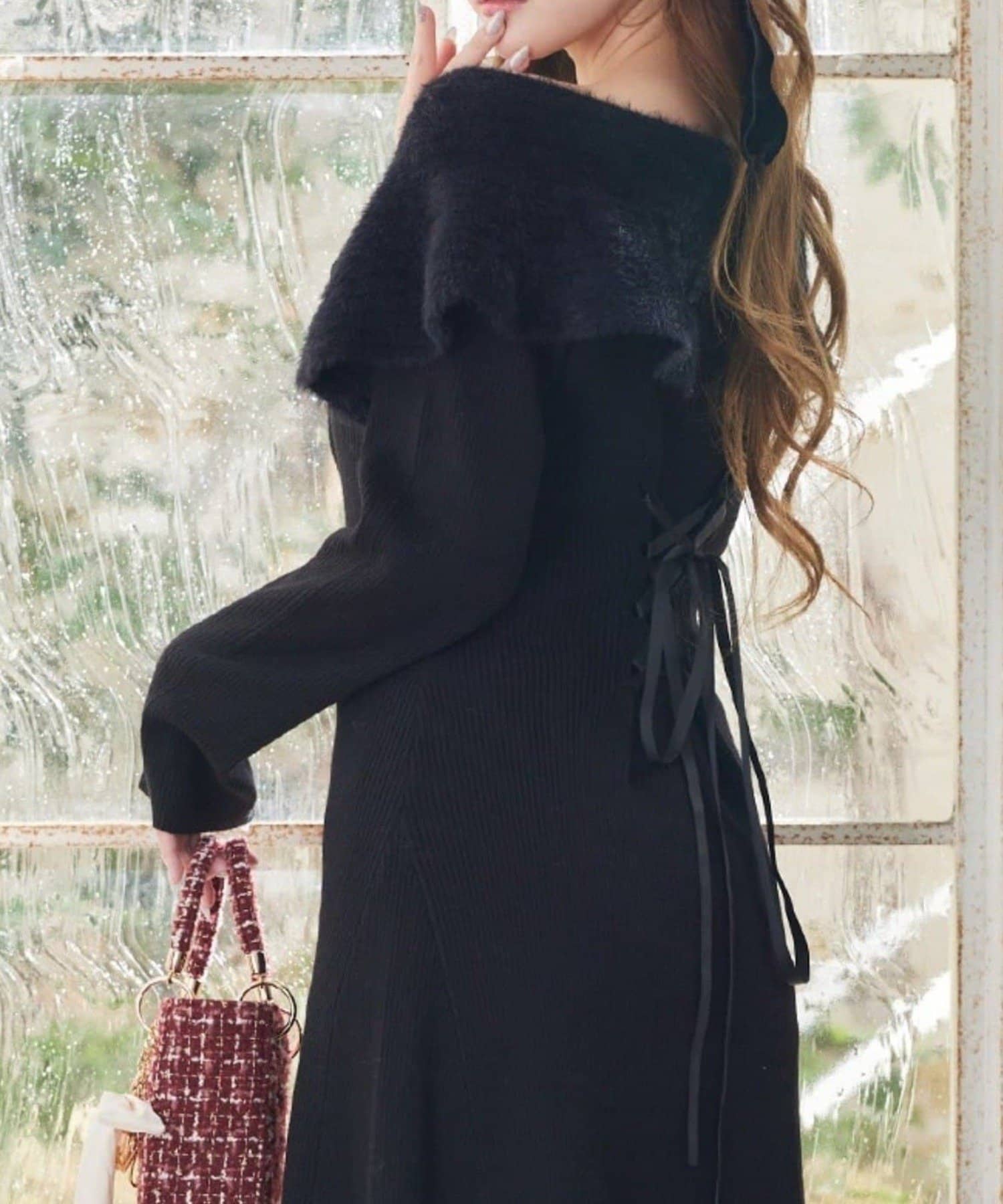 NICE CLAUP / OLIVE des OLIVE OUTLET(ナイスクラップ  / オリーブ デ オリーブ アウトレット) 【 one after another】ブローチ付きニットワンピ