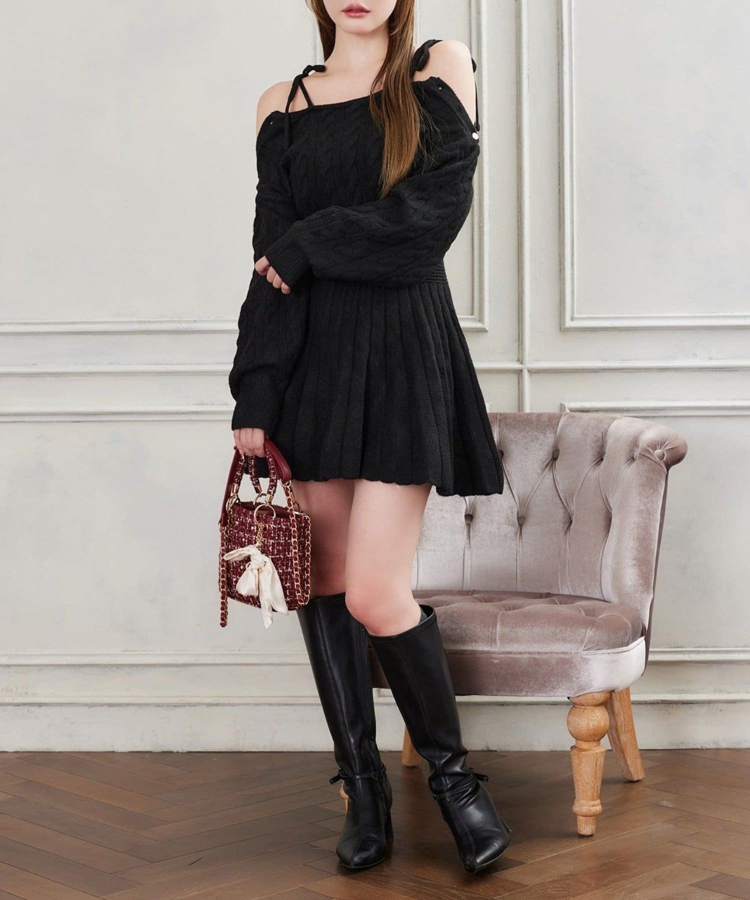 NICE CLAUP / OLIVE des OLIVE OUTLET(ナイスクラップ  / オリーブ デ オリーブ アウトレット) 【one after another】ミニニットワンピ