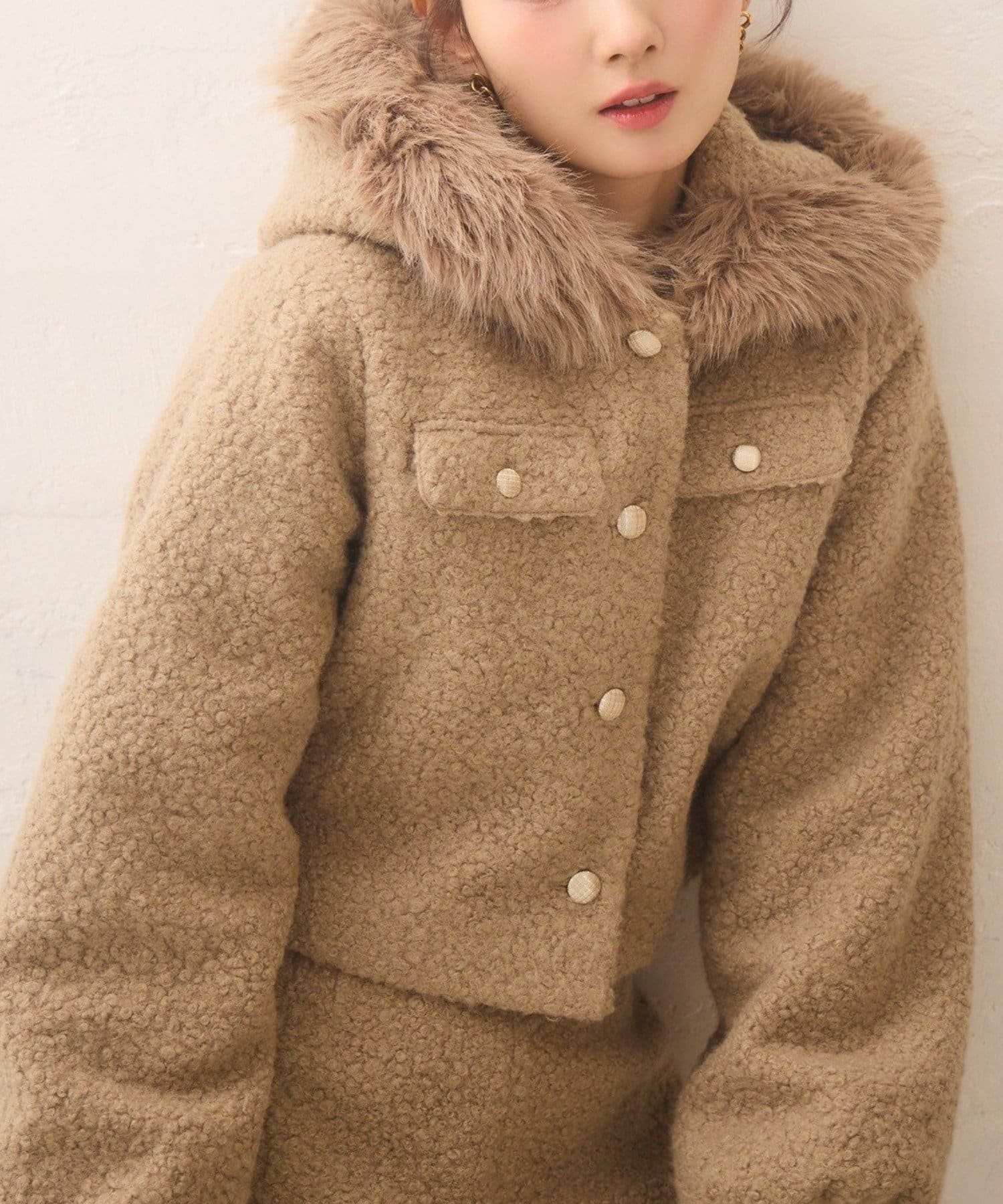 NICE CLAUP / OLIVE des OLIVE OUTLET(ナイスクラップ  / オリーブ デ オリーブ アウトレット) 【Seemi.】フードファージャケット