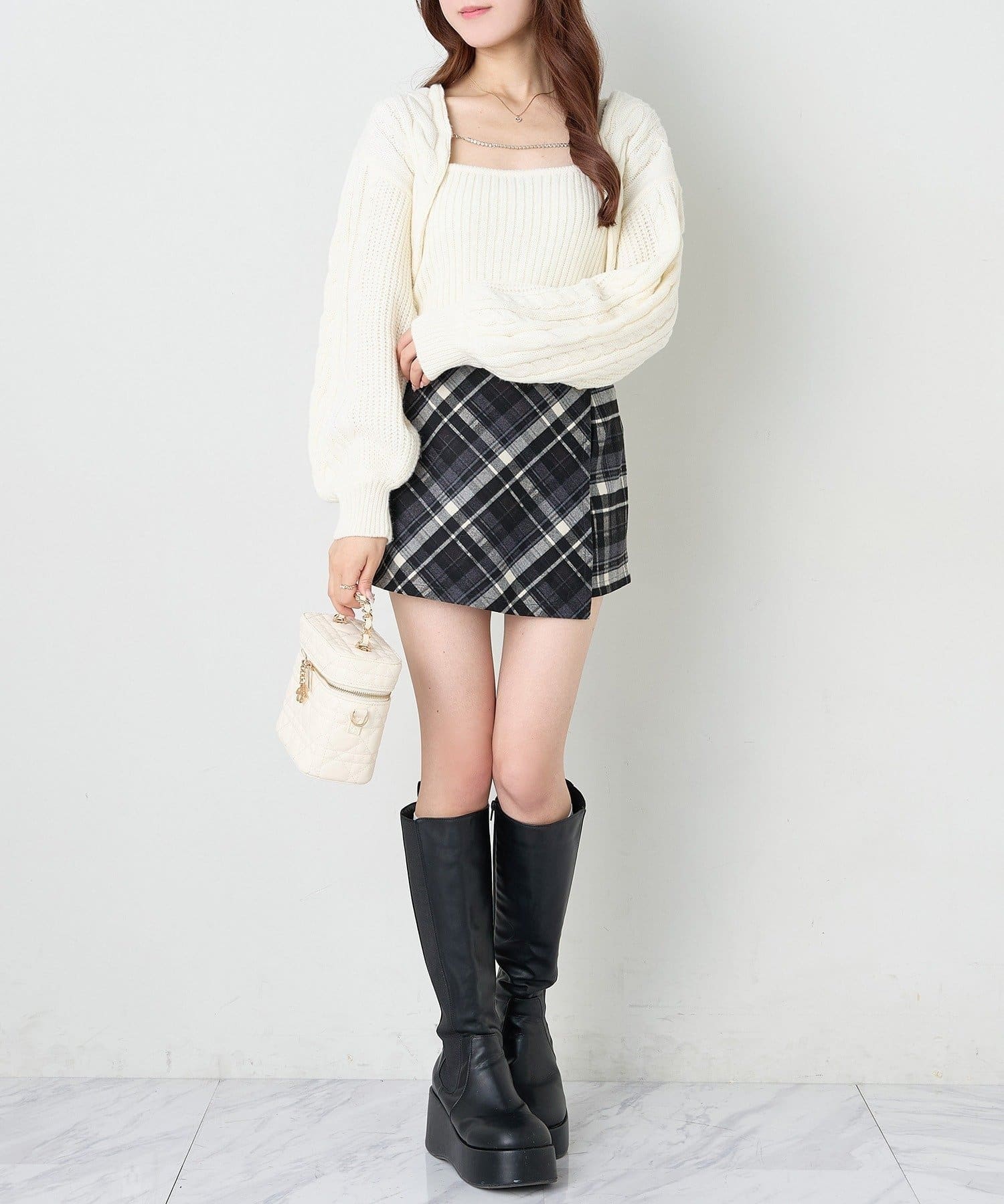 NICE CLAUP / OLIVE des OLIVE OUTLET(ナイスクラップ  / オリーブ デ オリーブ アウトレット) 【one after another】ケーブルニットアンサンブル