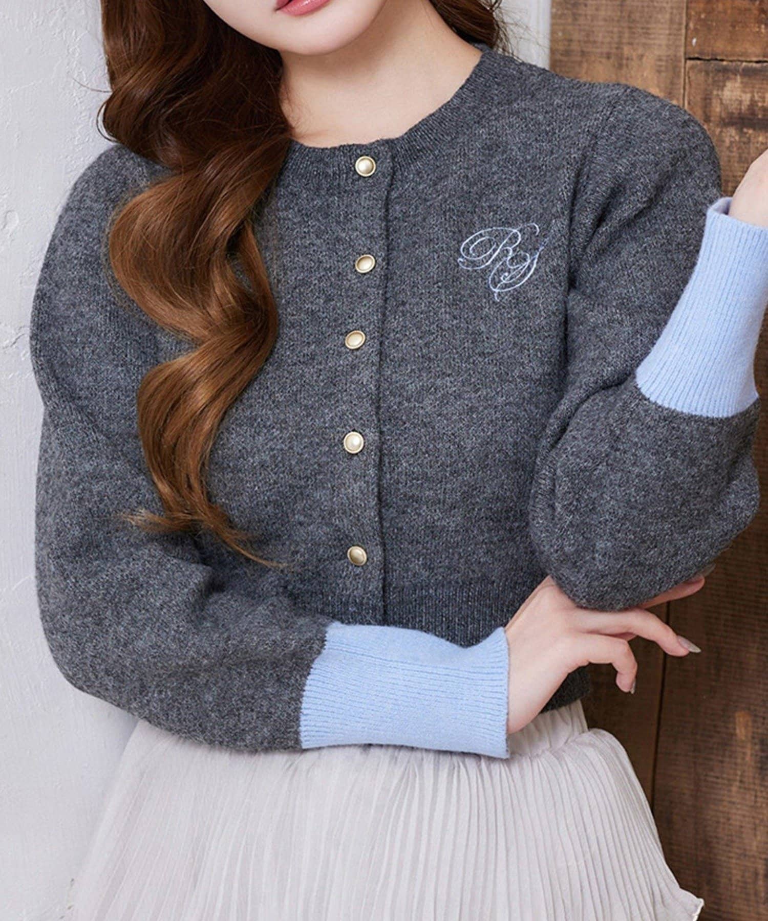 NICE CLAUP / OLIVE des OLIVE OUTLET(ナイスクラップ  / オリーブ デ オリーブ アウトレット) 【one after another 】刺繍入りカーデ