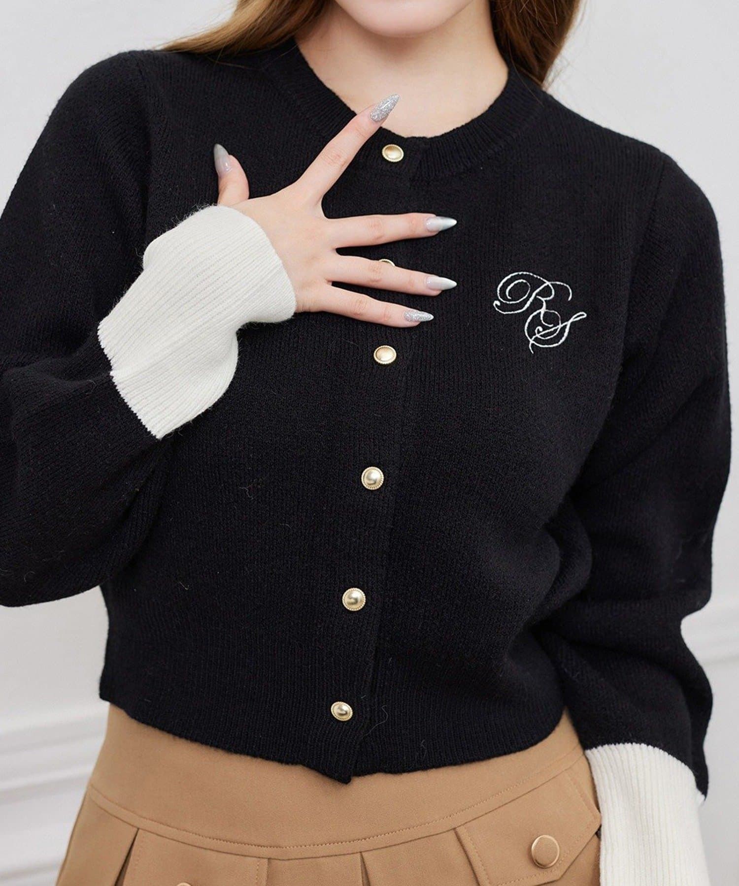 NICE CLAUP / OLIVE des OLIVE OUTLET(ナイスクラップ  / オリーブ デ オリーブ アウトレット) 【one after another 】刺繍入りカーデ