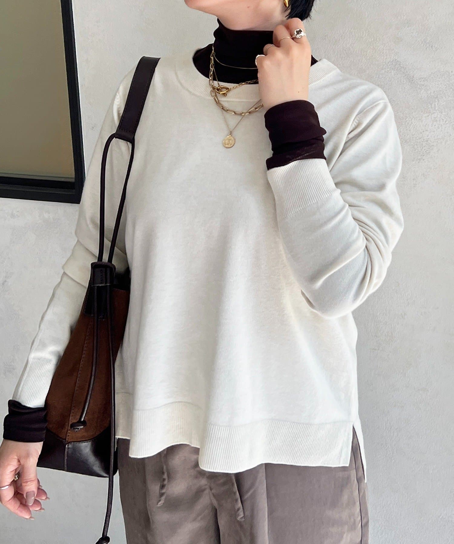 un dix cors(アンディコール) シアーハイネックロンTEE
