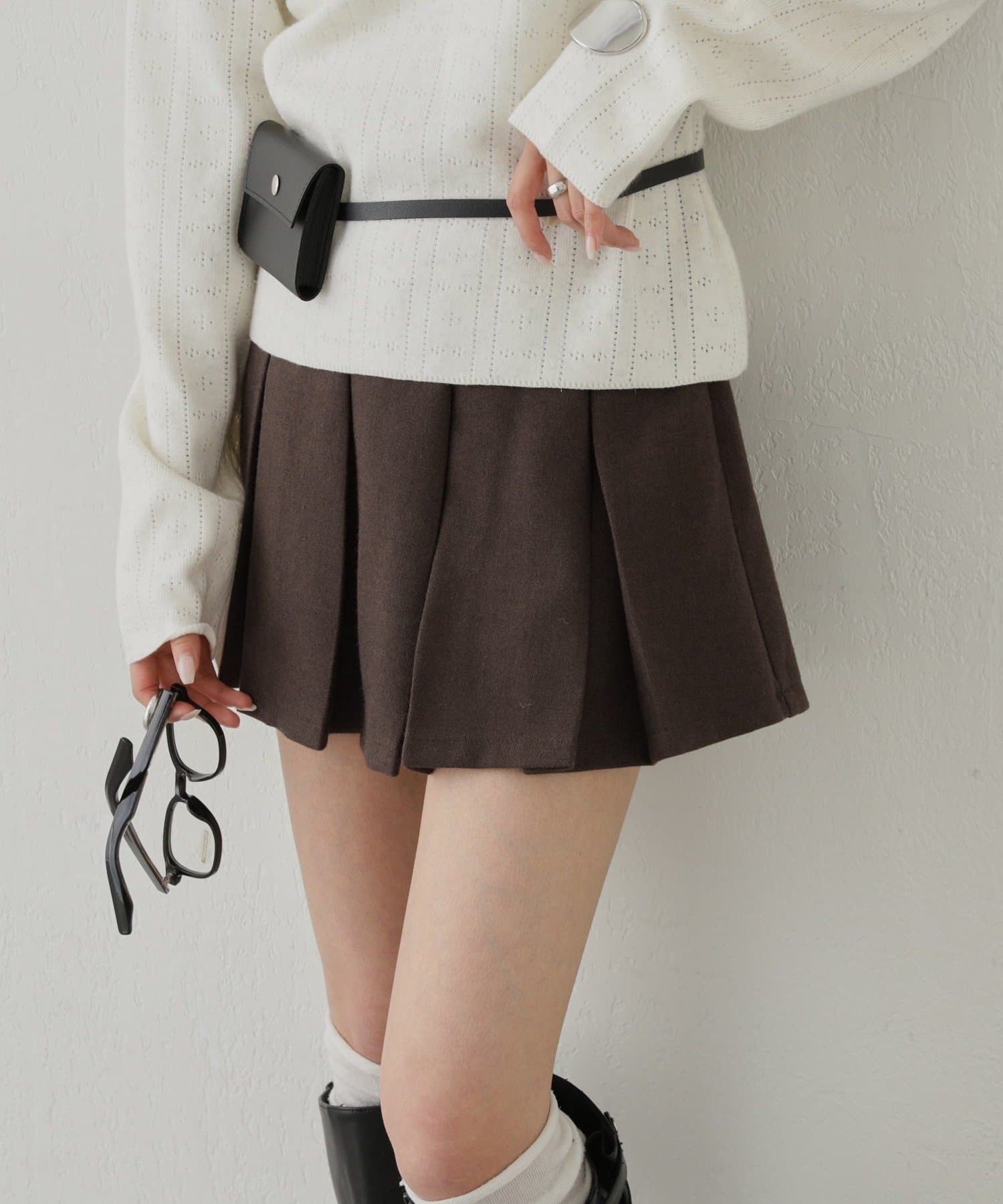 mystic(ミスティック) ワイドプリーツミニスカパン