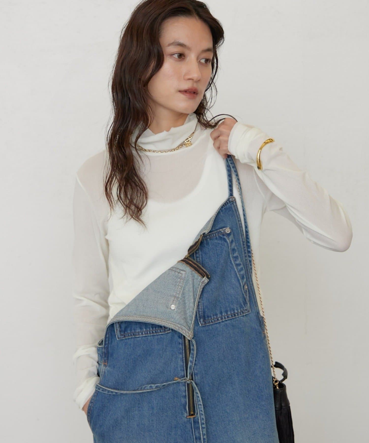 LOUNGEDRESS(ラウンジドレス) 《万能インナー》メッシュハイネックプルオーバー