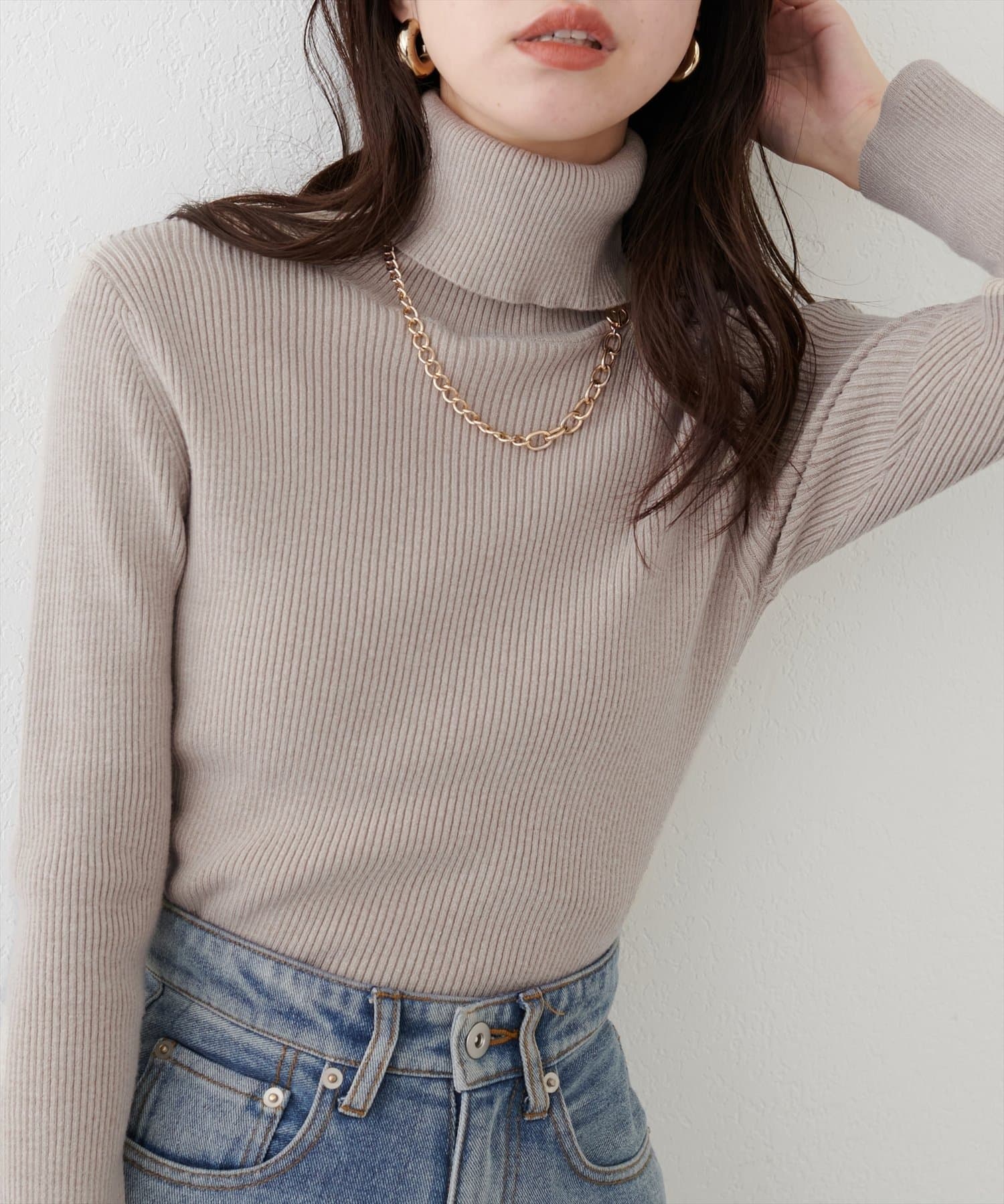 NICE CLAUP / OLIVE des OLIVE OUTLET(ナイスクラップ  / オリーブ デ オリーブ アウトレット) 【natural couture】もちもちベーシックリブタートル