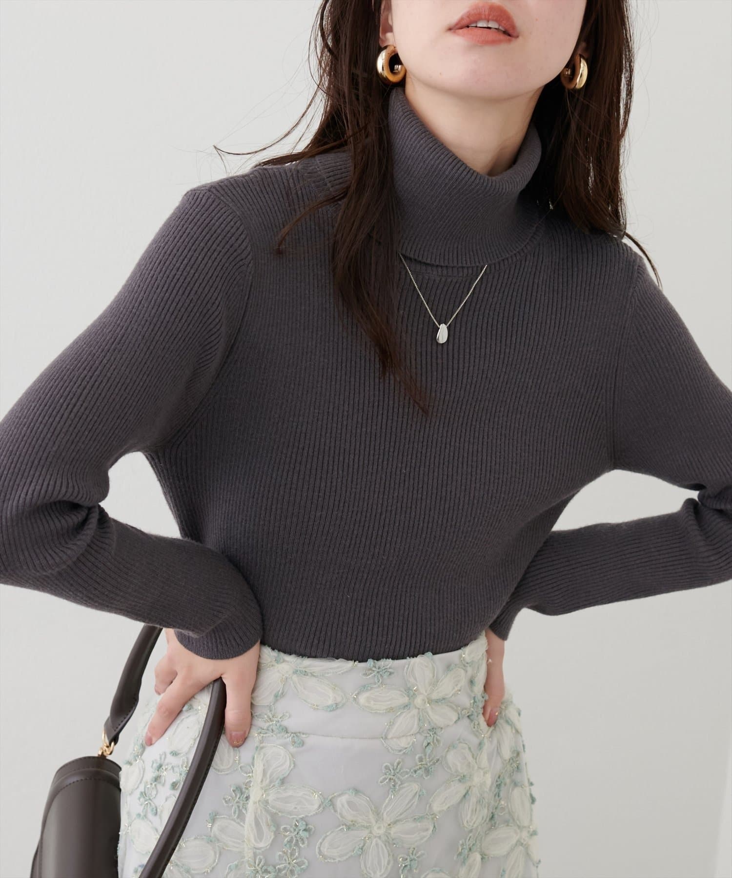 NICE CLAUP / OLIVE des OLIVE OUTLET(ナイスクラップ  / オリーブ デ オリーブ アウトレット) 【natural couture】もちもちベーシックリブタートル