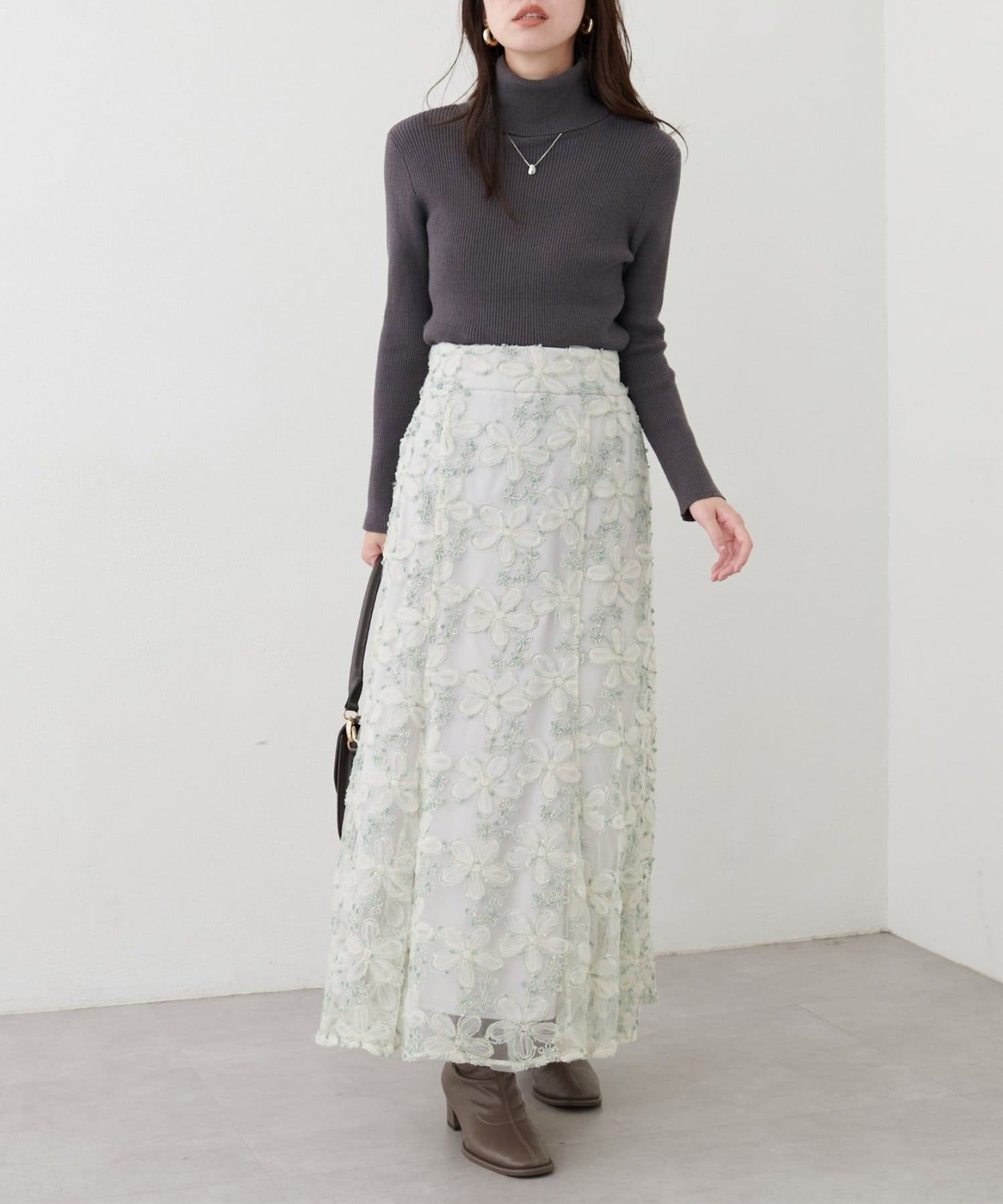 NICE CLAUP / OLIVE des OLIVE OUTLET(ナイスクラップ  / オリーブ デ オリーブ アウトレット) 【natural couture】もちもちベーシックリブタートル
