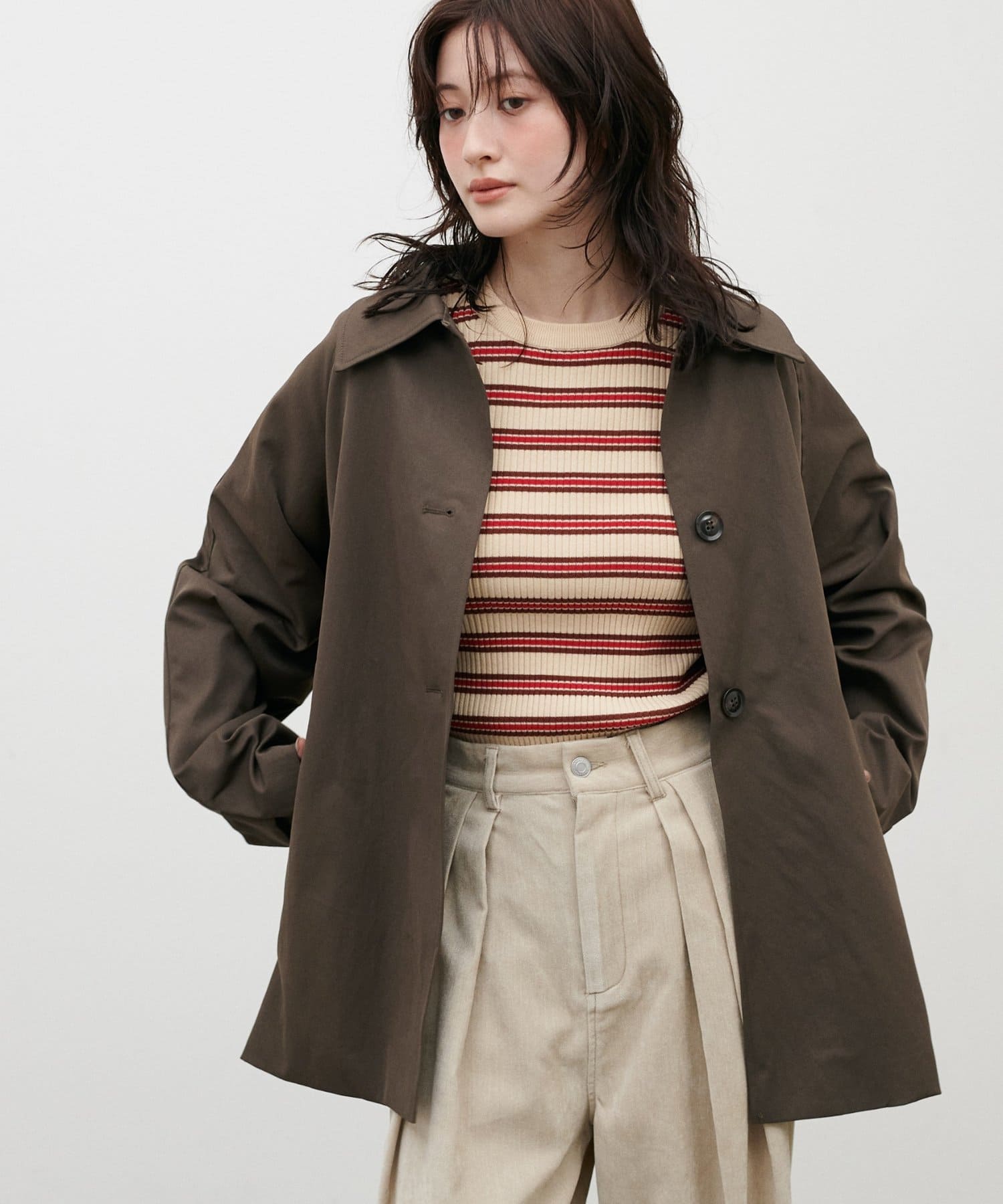 LARUTA(ラルータ) [Web限定］ツイルステンカラーミドルコート