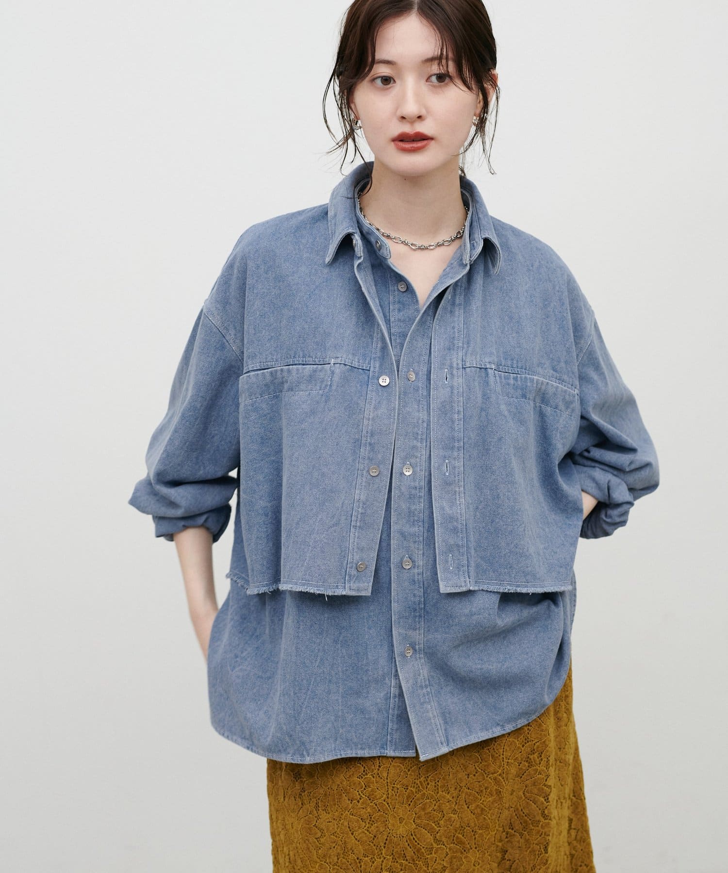 LARUTA(ラルータ) レイヤードデニムシャツ