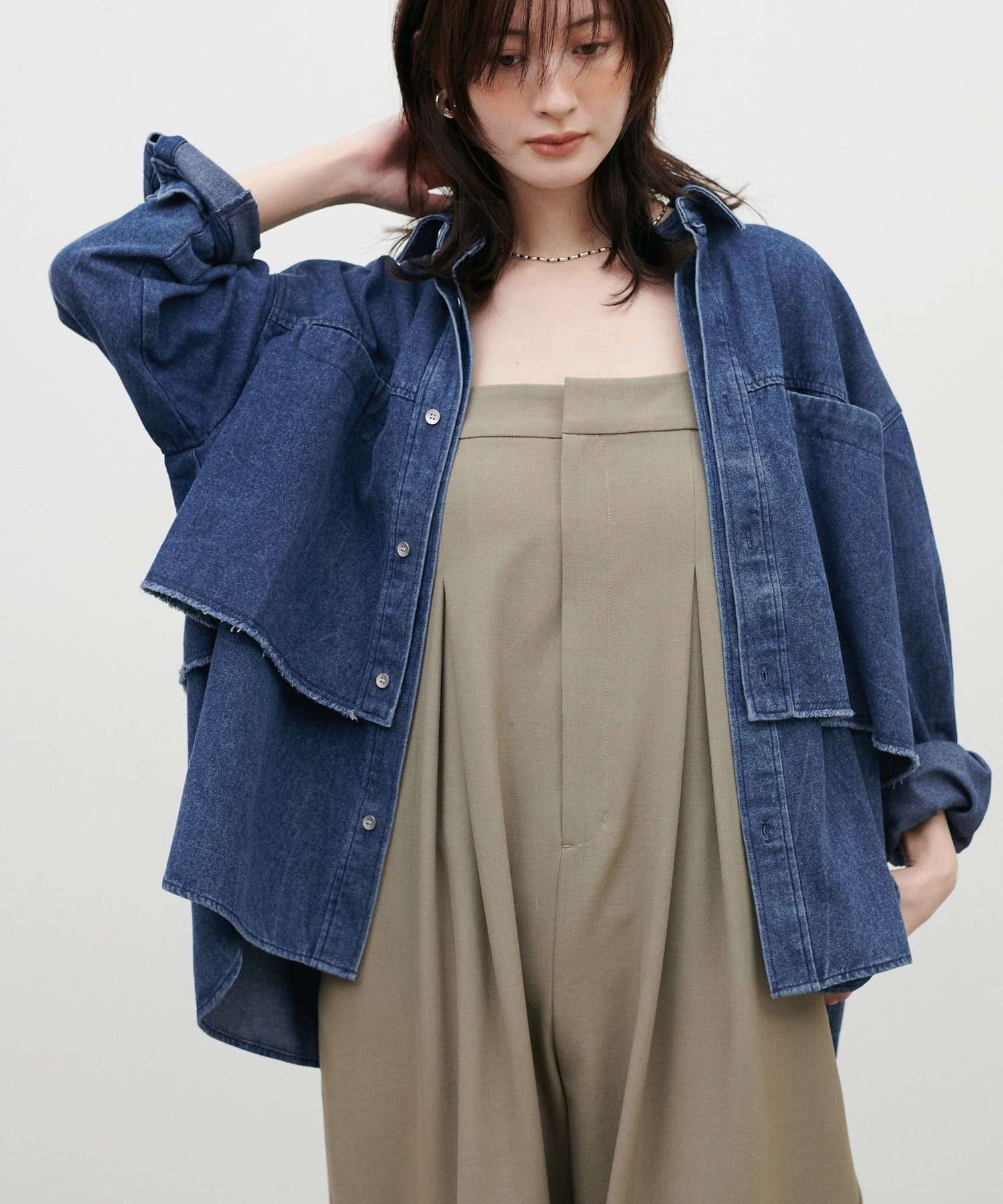 LARUTA(ラルータ) レイヤードデニムシャツ