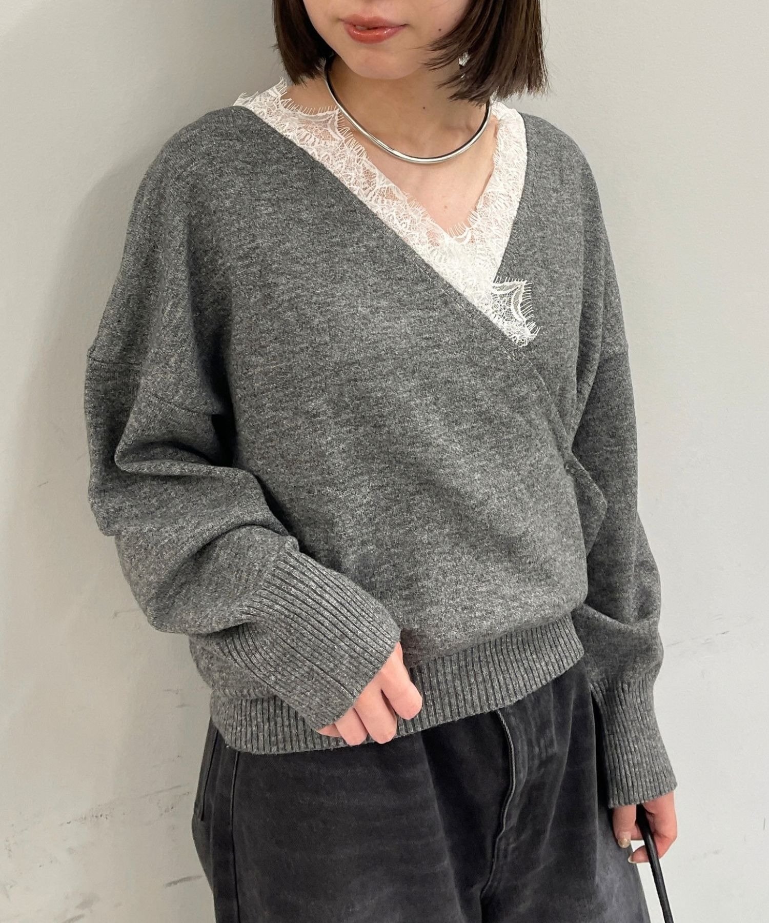 Omekashi(オメカシ) レースカシュクールニット