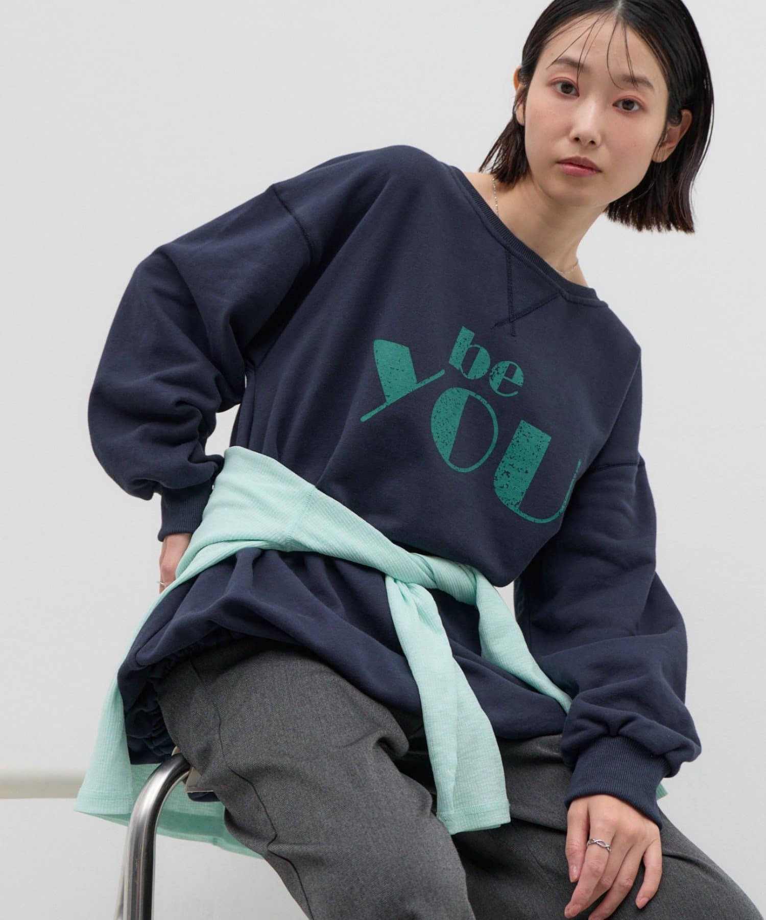 CIAOPANIC TYPY(チャオパニックティピー) 【26Winter展示会 出展商品】かすれロゴバルーンチュニックスウェット