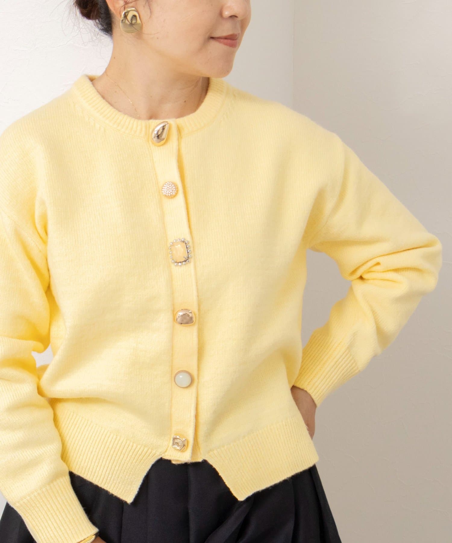 NOLLEY'S(ノーリーズ) 【トラッゾドンナ】【林(mayumi_nol)別注】ビジューカーディガン
