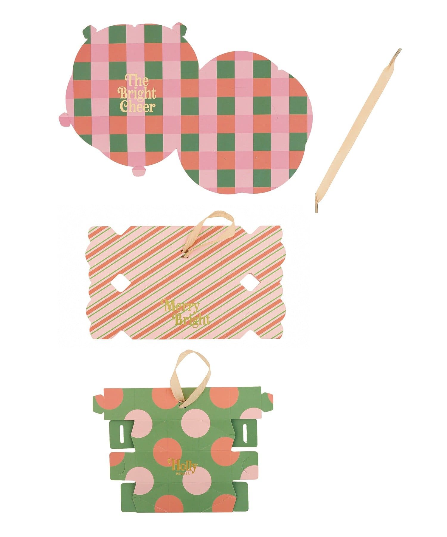 3COINS(スリーコインズ) ペーパーギフトオーナメント3個セット／クリスマス