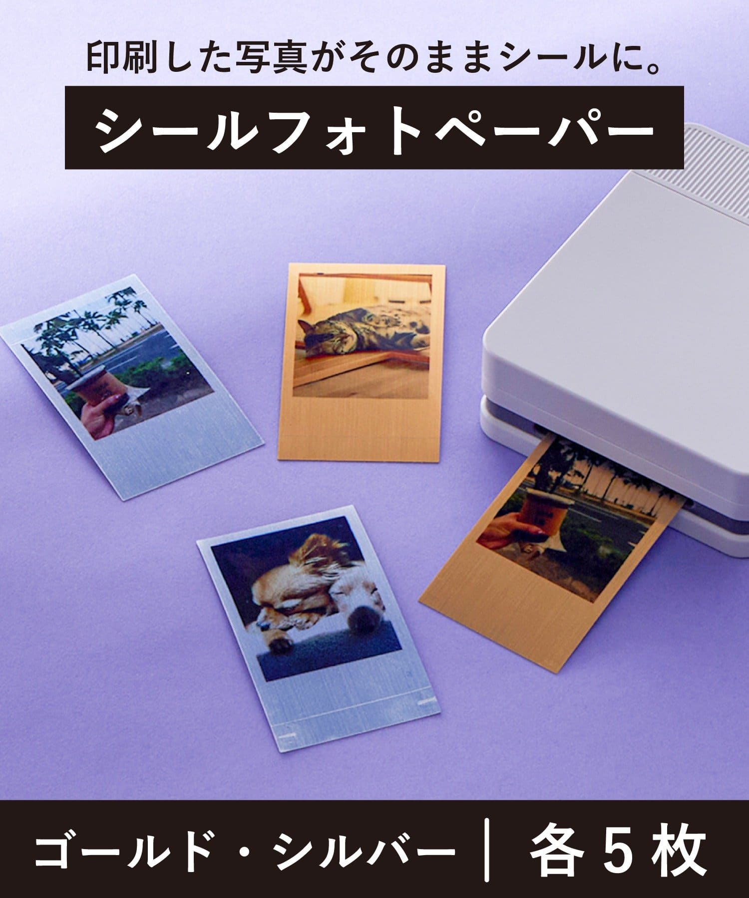 3COINS(スリーコインズ) シールフォトペーパーゴールド・シルバー
