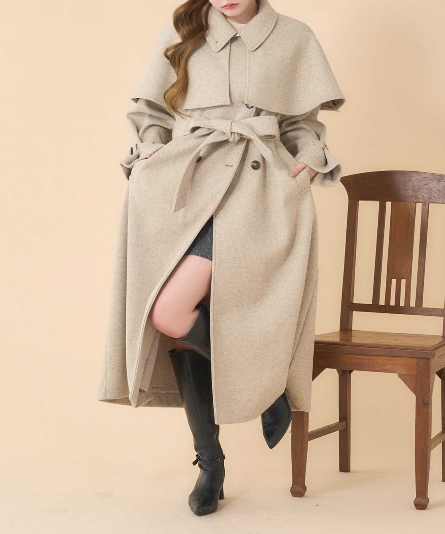 NICE CLAUP / OLIVE des OLIVE OUTLET(ナイスクラップ  / オリーブ デ オリーブ アウトレット) 【one after another 】ケープコート