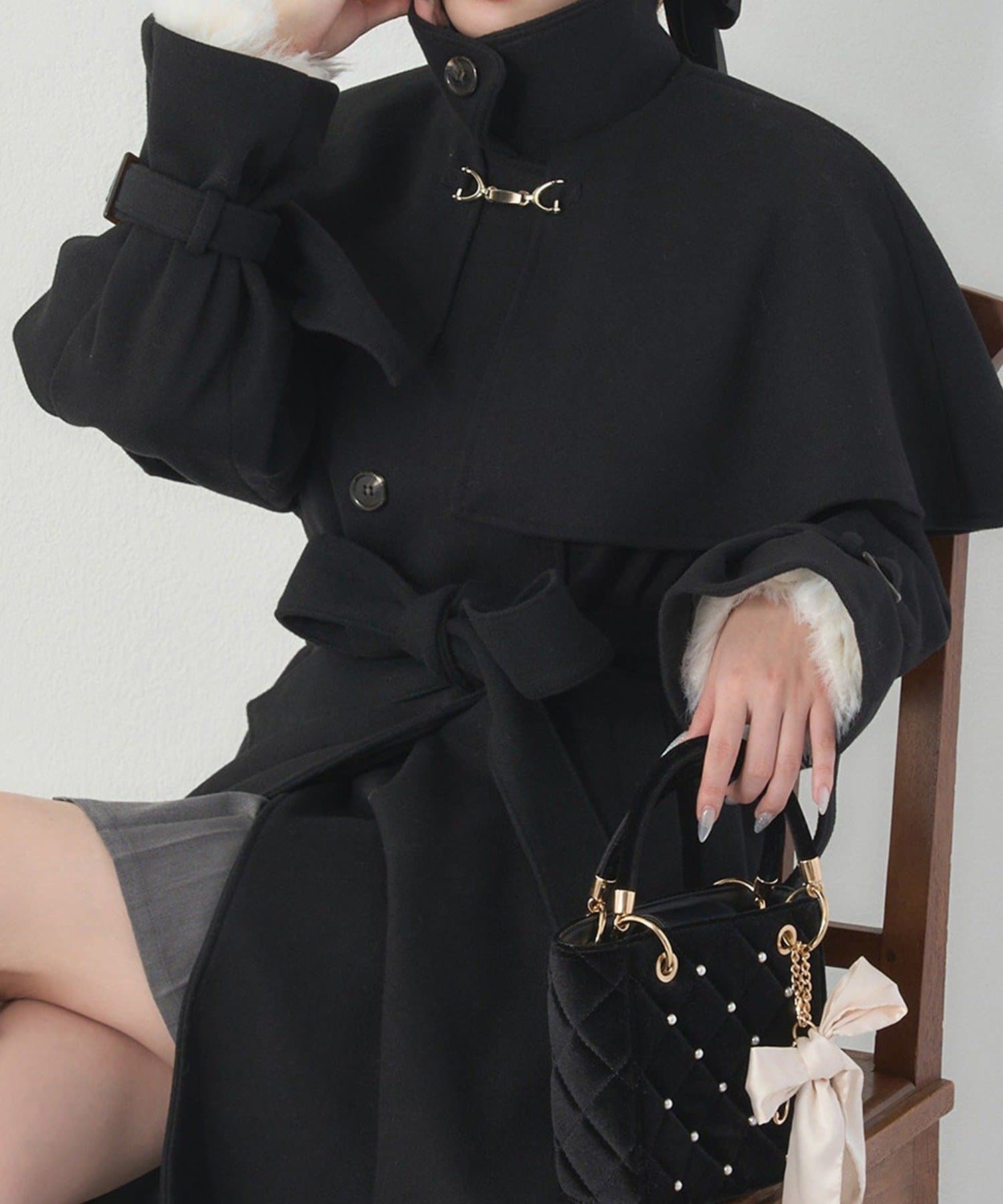 NICE CLAUP / OLIVE des OLIVE OUTLET(ナイスクラップ  / オリーブ デ オリーブ アウトレット) 【one after another 】ケープコート