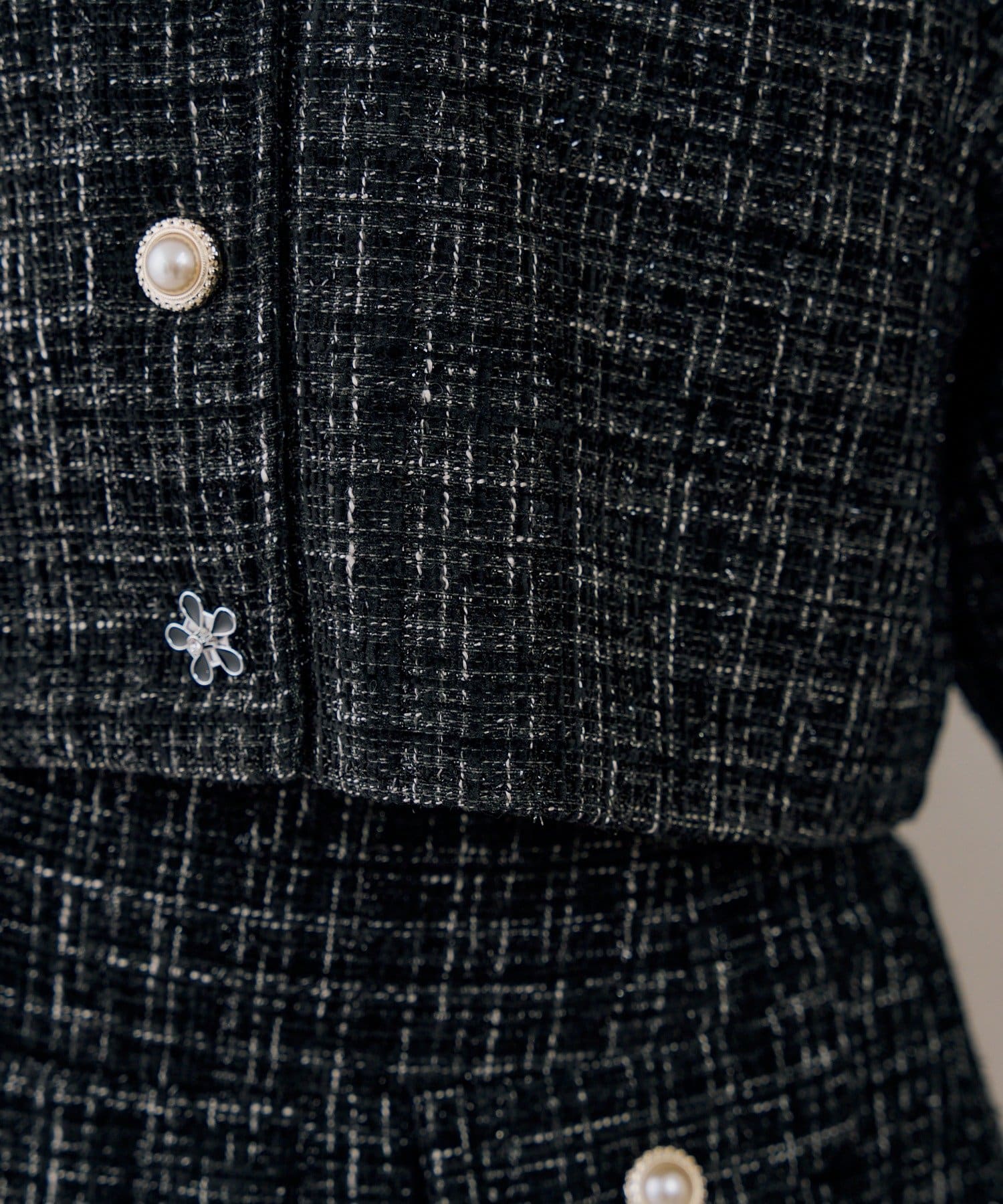 NICE CLAUP / OLIVE des OLIVE OUTLET(ナイスクラップ  / オリーブ デ オリーブ アウトレット) 【ANOTHER BRANCH】ラメツイードフェイクファーファー付ジャケット