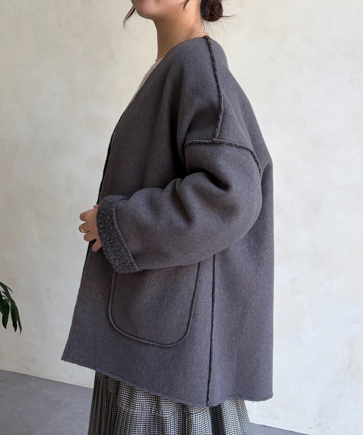 Jena　espace merveilleux(ジェナ　エスパスメルヴェイユ) リバーシブルミドルコート