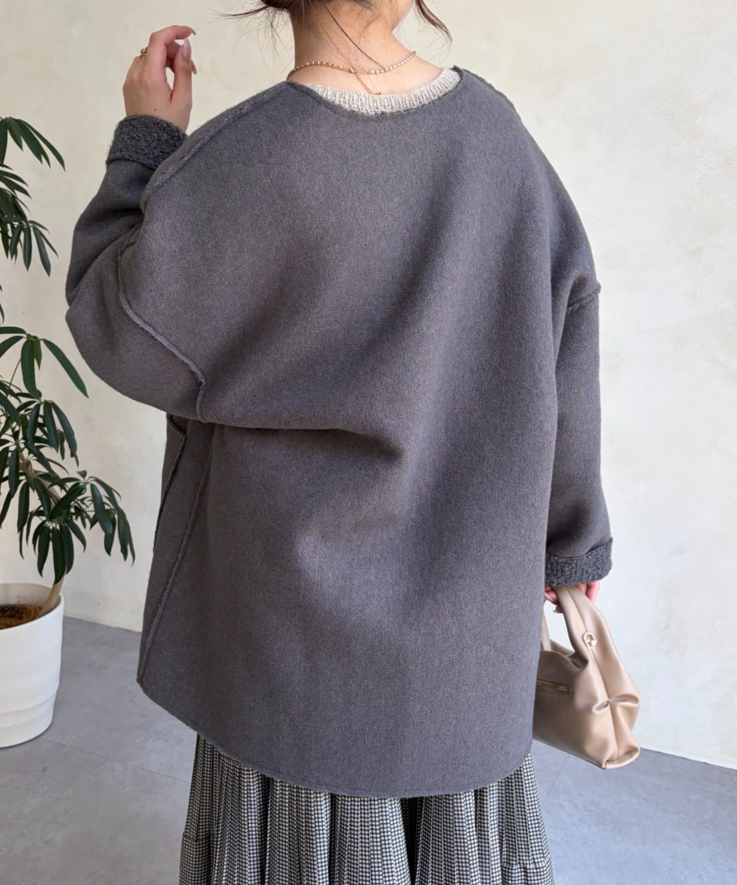 Jena　espace merveilleux(ジェナ　エスパスメルヴェイユ) リバーシブルミドルコート